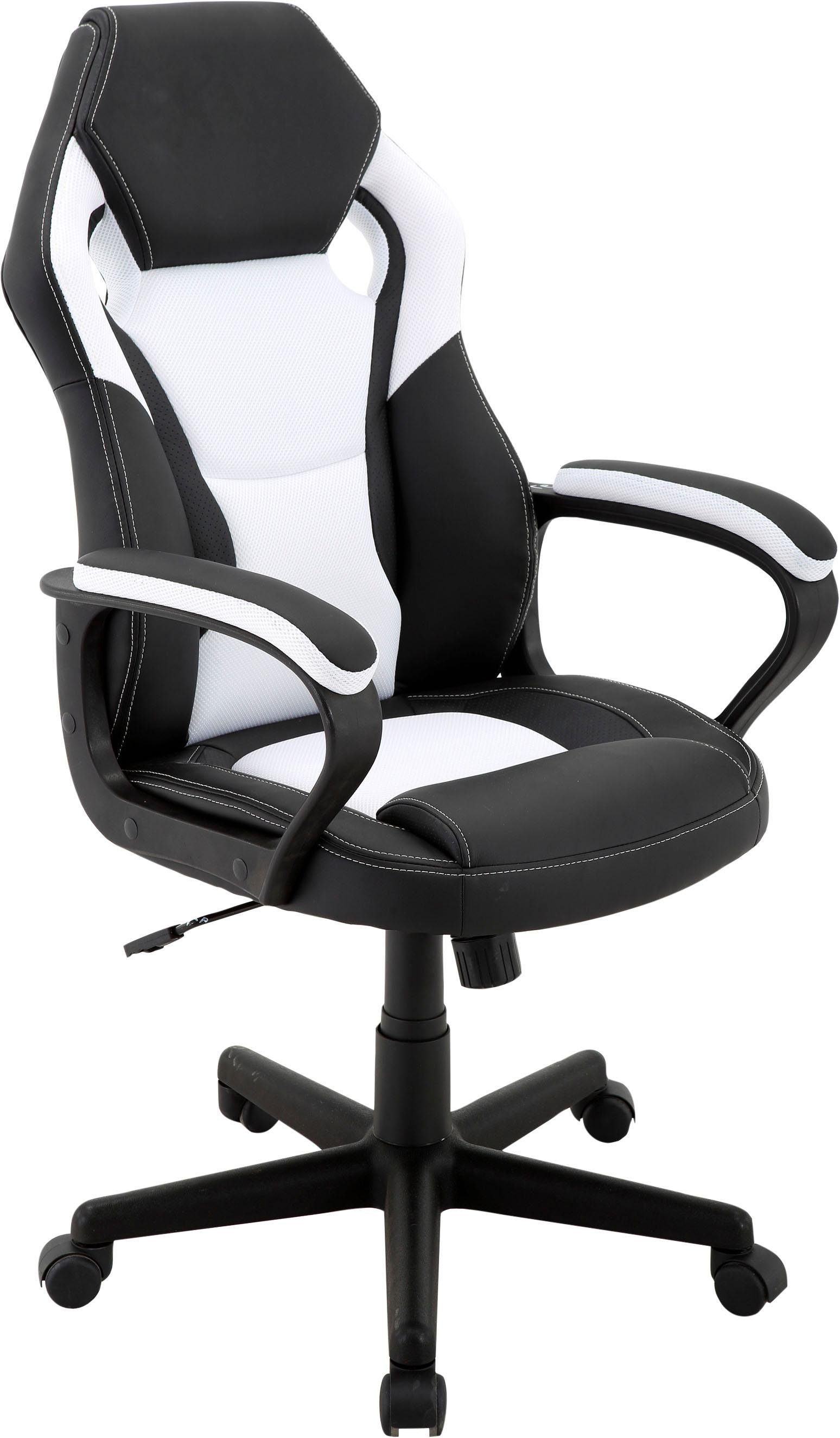 Homexperts Chefsessel Manta, Gamingchair passend zum Gamingtisch Tron schwarz/weiß