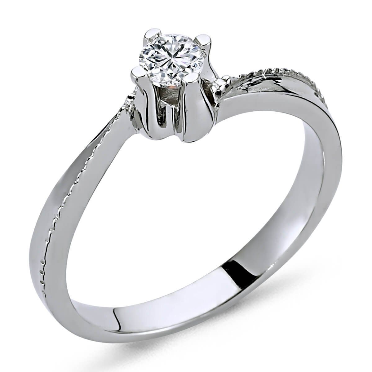 EinStein Diamant Verlobungsring 0,16 Carat Diamant Solitär Ring Verlobungsring Weißgold, Diamant