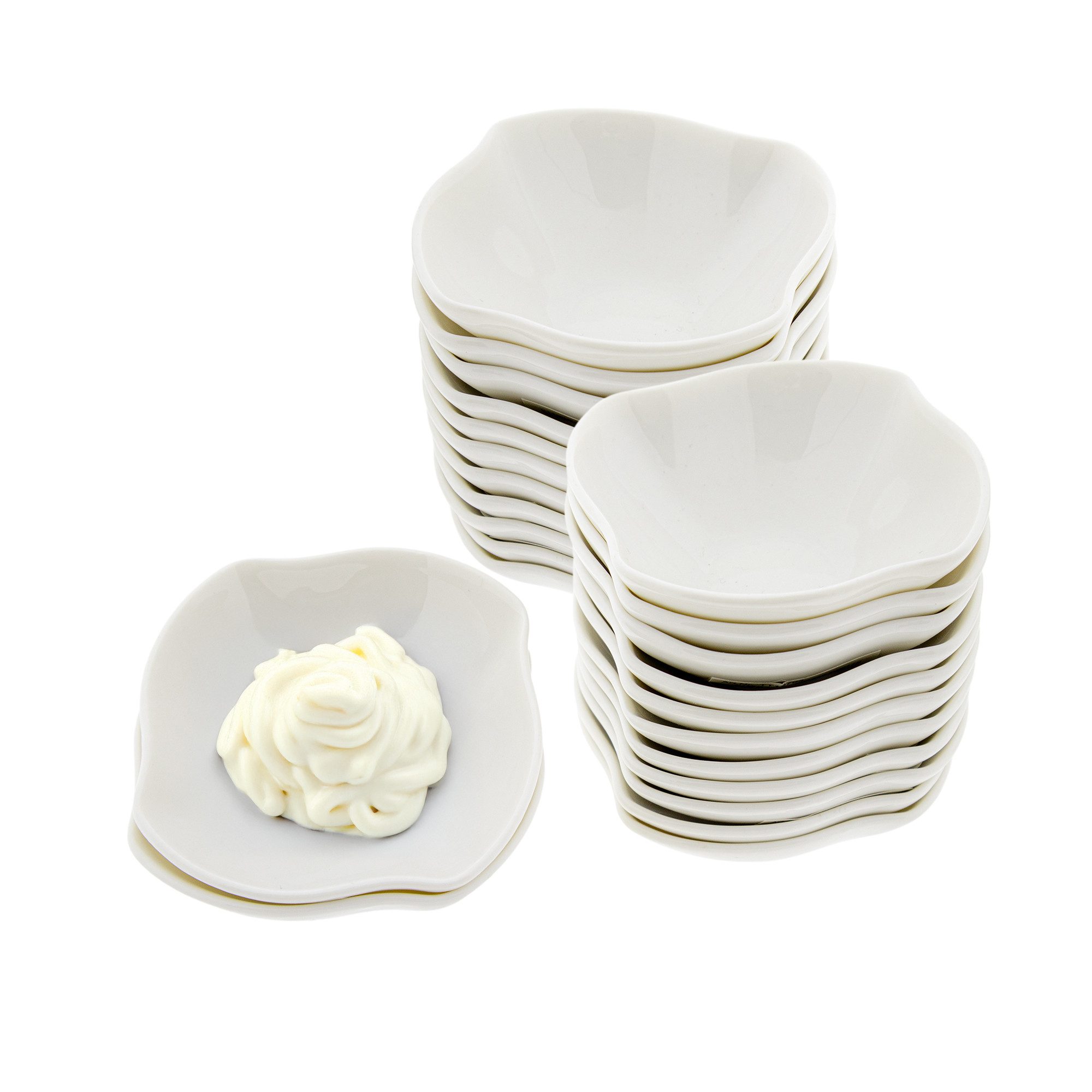 hausleben Dipschale aus Porzellan – 60ml Mini Schälchen, (12-tlg), Spülmaschinen- & Mikrowellengeeignet
