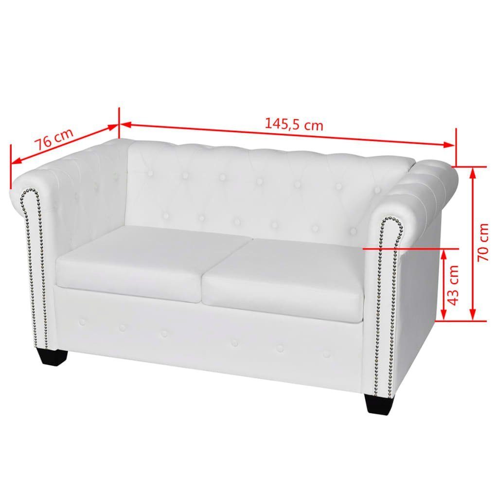 Chesterfield-Sofa mit DOTMALL edler Knopfheftung 2-Sitzer-Sofa, und typischen Armlehnen Weiß