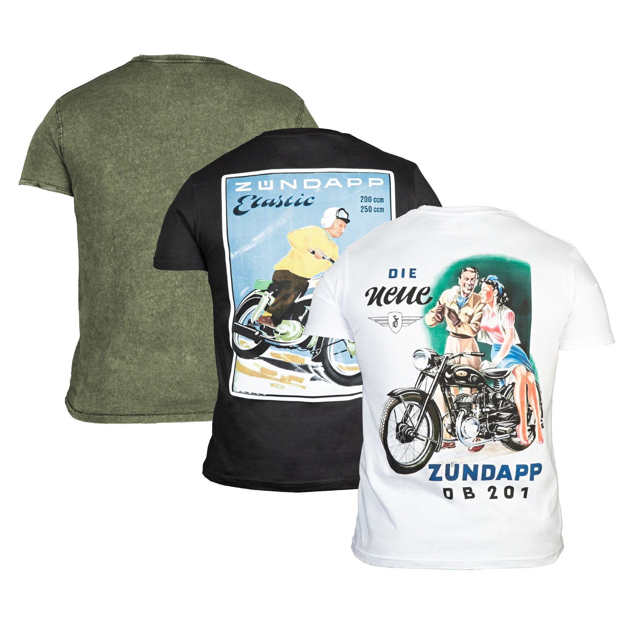 Zündapp T-Shirt (Dreierpack) Dreierpack Basic Shirt unisex 100 % Baumwolle