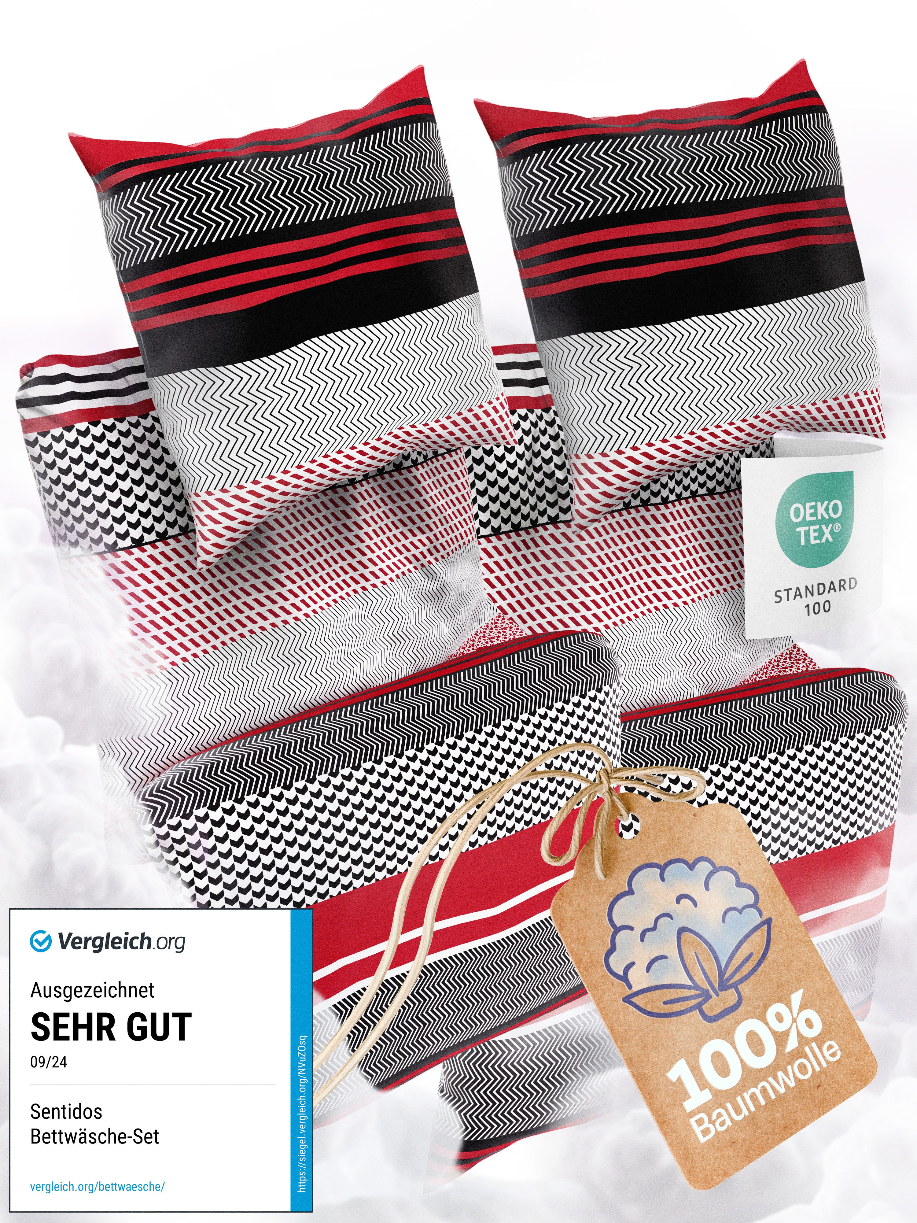 Sentidos Bettwäsche Set 135x200cm 4teilig %100 Baumwolle, Baumwolle, 4 teil günstig online kaufen