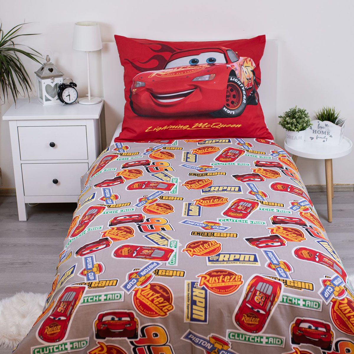 Disney Cars Bettwäsche Disney Cars Bettwäsche Filmmotiv 140 x 200 + 70 x 90 cm Baumwolle, Renforcé, 2 teilig