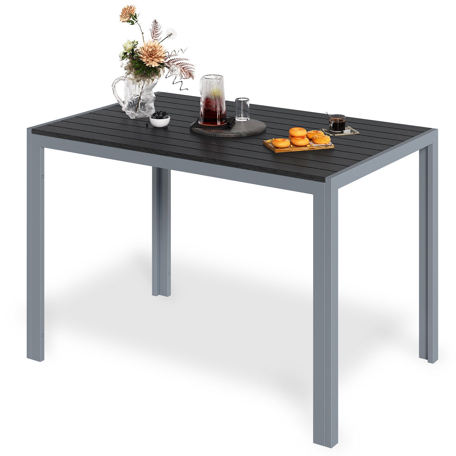 TLGREEN Gartentisch Aluminiumrahmen Quadratisch (110x70cm WPC günstig online kaufen