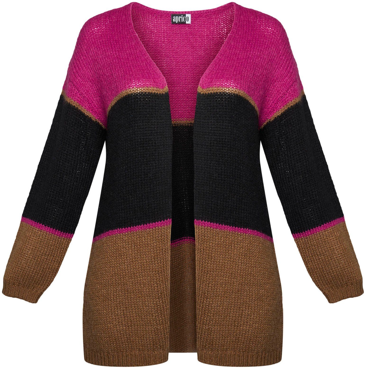 aprico Longstrickjacke mit Multi-Color Design