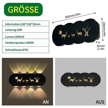 MULISOFT LED Wandleuchte, 18W Wandleuchte für Haus und Gewerbe, 3000K 1800LM