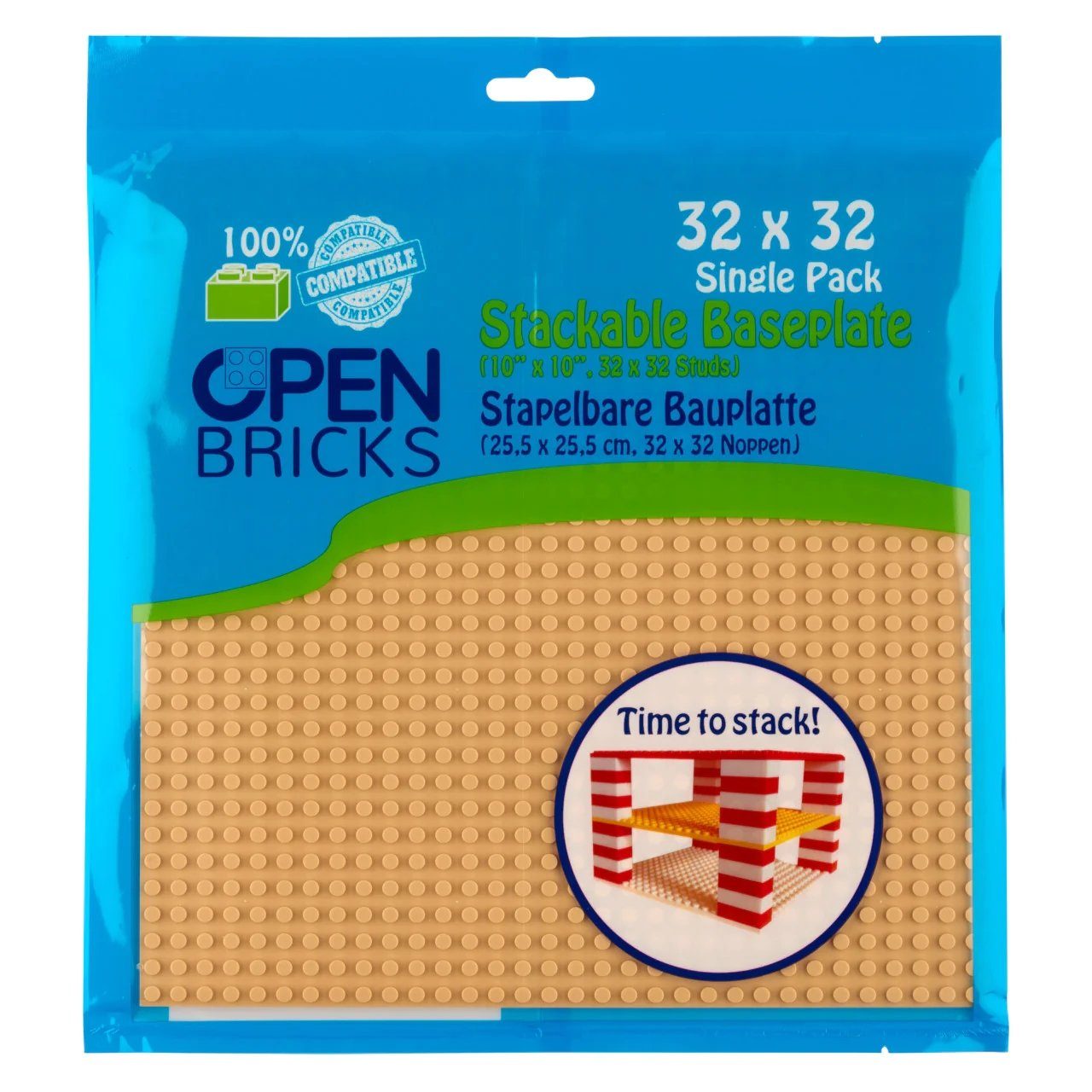 Open Bricks OpenBricks Baseplate 32x32 sand Konstruktionsspielsteine