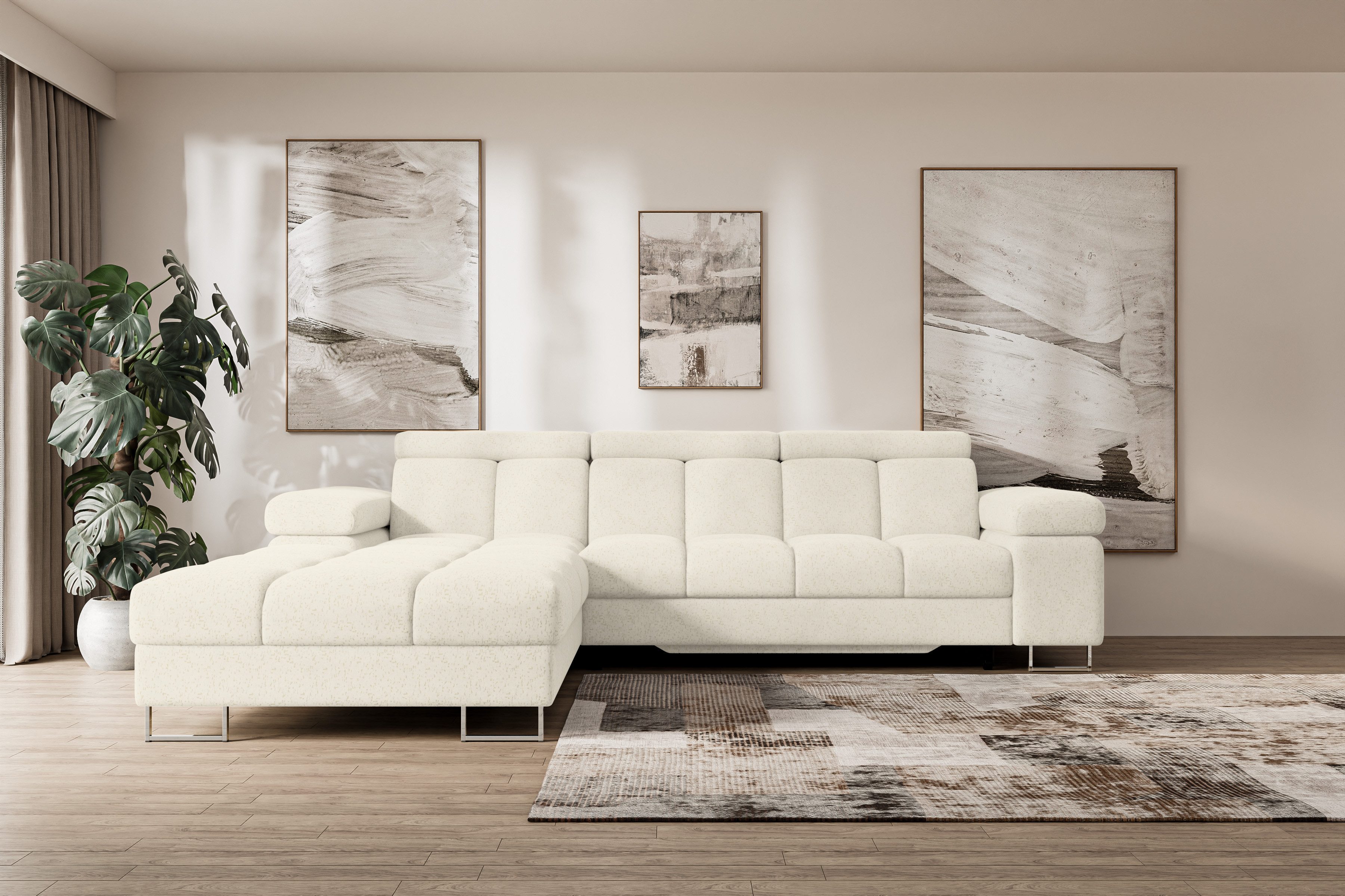 ALTDECOR Ecksofa COMA L, Couch mit Schlaffunktion, Wohnzimmer