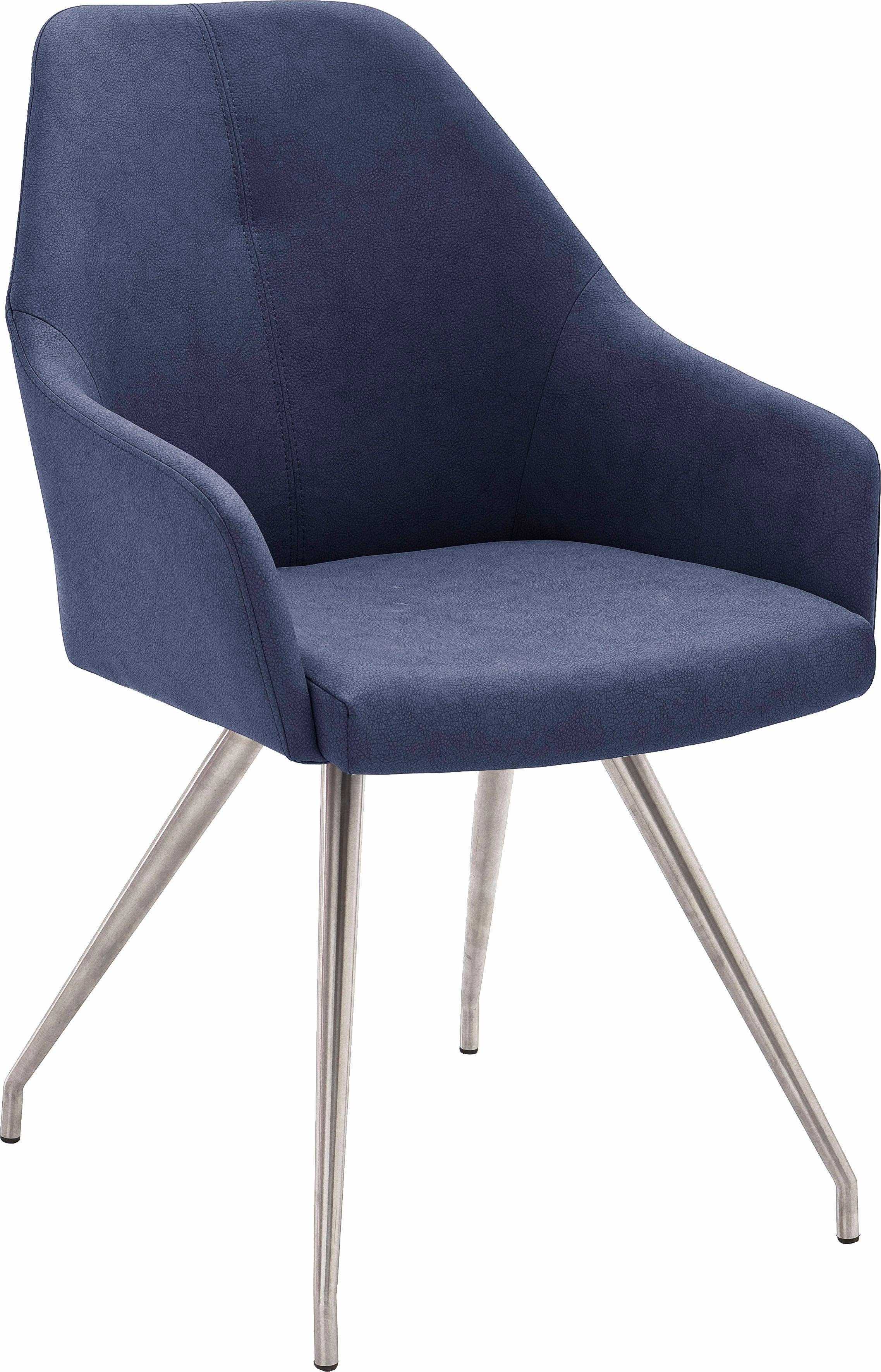 MCA furniture 4-Fußstuhl Madita A-Oval (Set, 2 St), Stuhl belastbar bis 140 Kg Nachtblau | Nachtblau