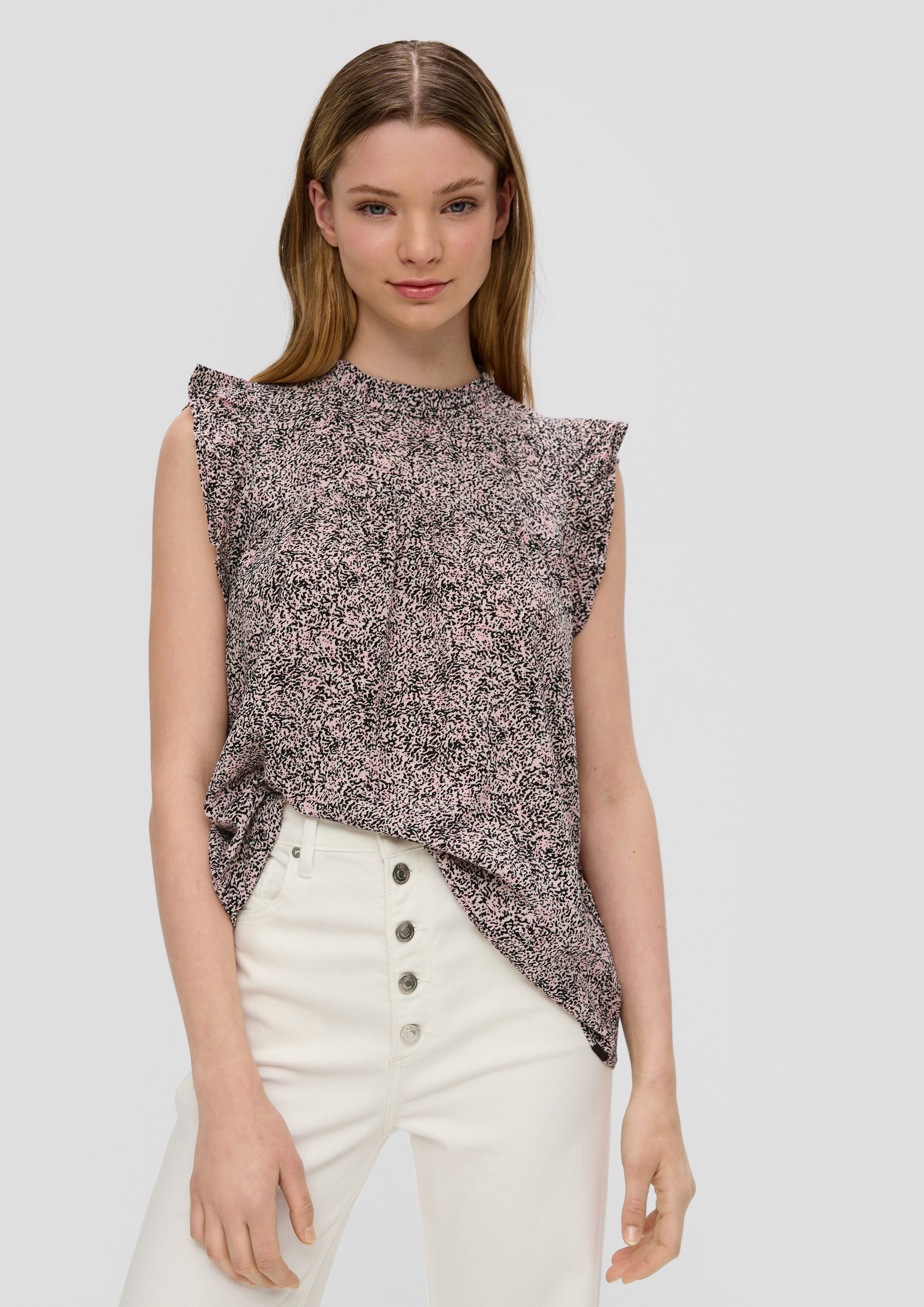 QS Blusentop Bluse Gemusterte Bluse mit günstig online kaufen