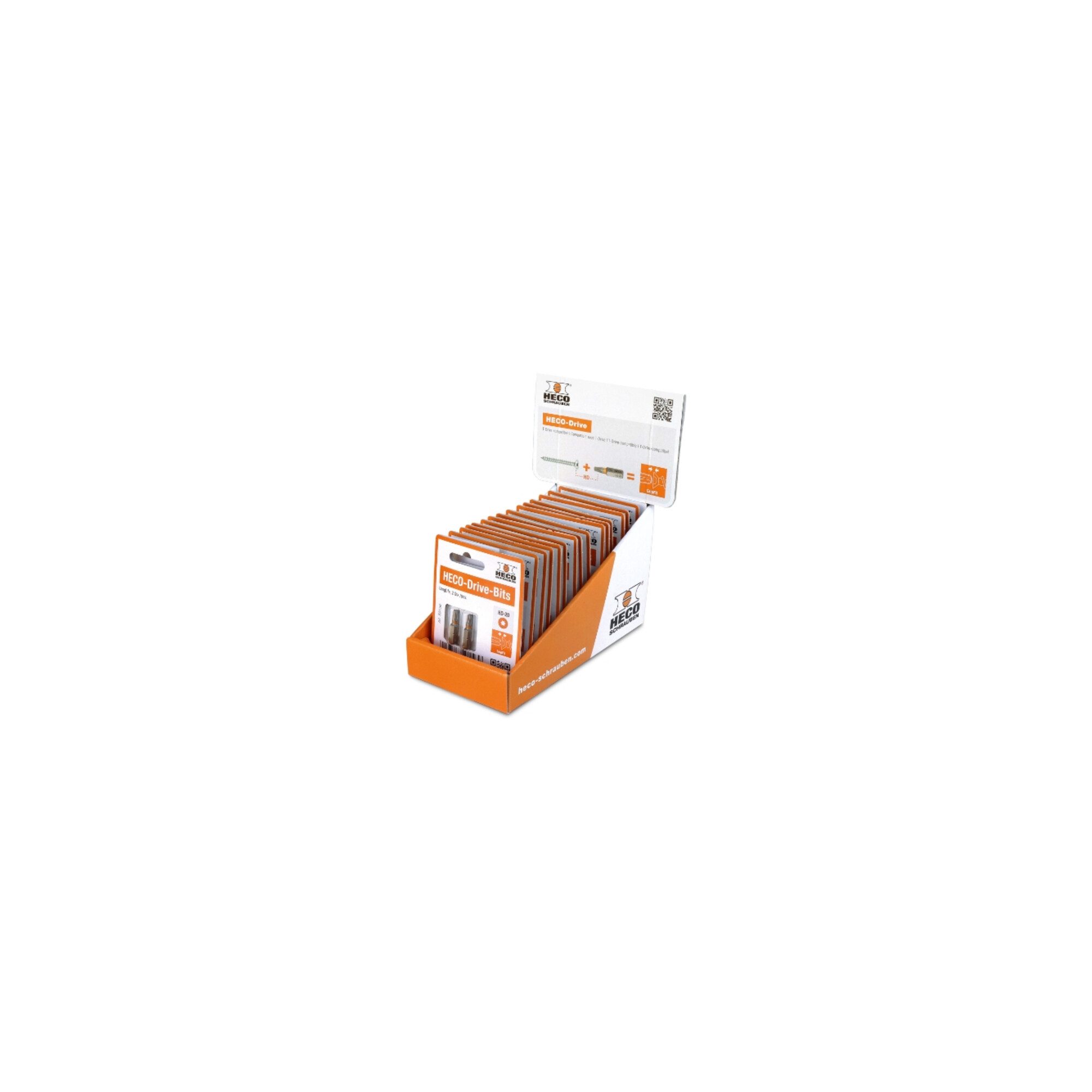 Heco Torx-Bit HECO Blister-Tray, HD-20, orange, 15 Blister mit jeweils 2 Bits