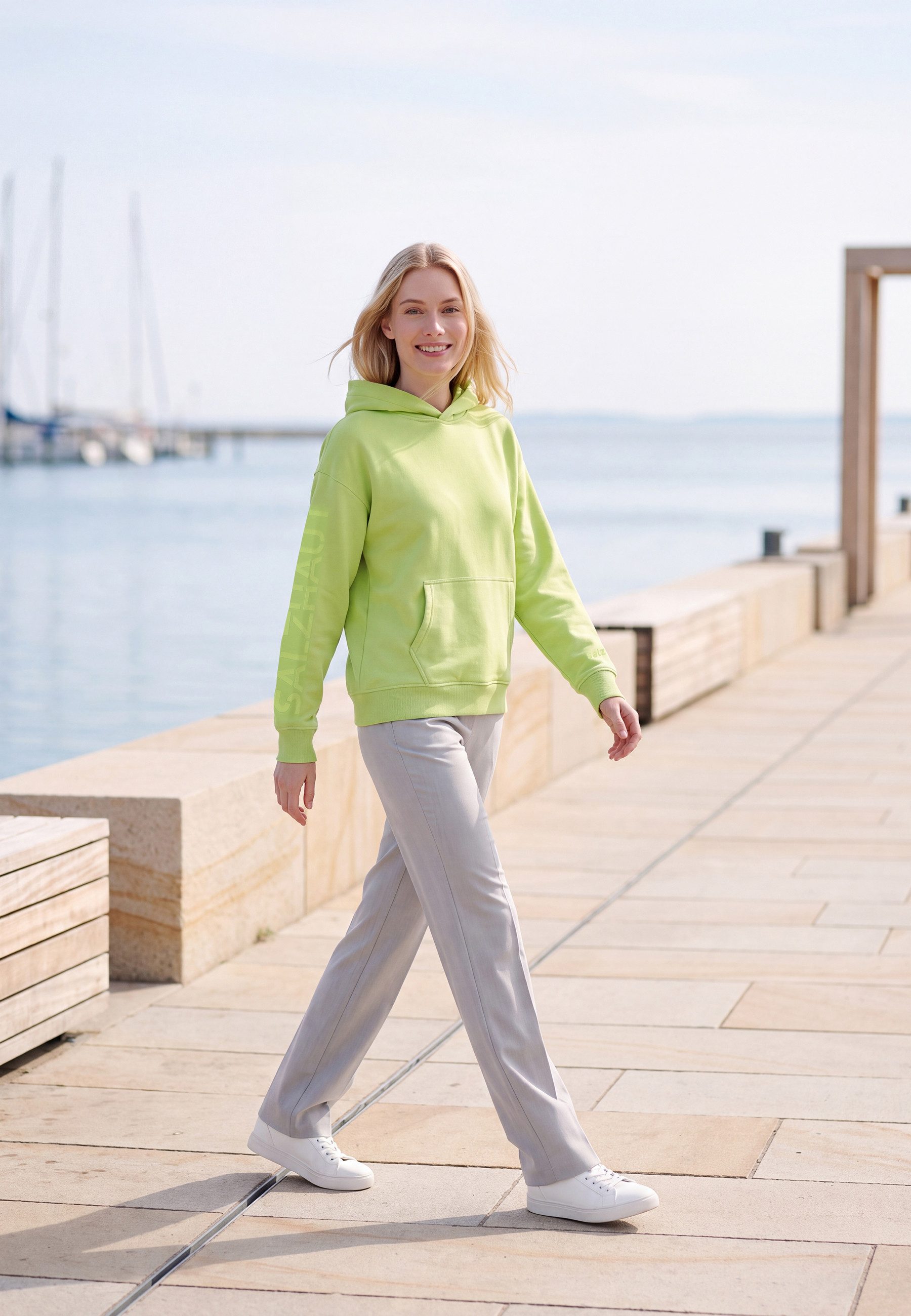 salzhaut Hoodie DÄÖSKOPP Damen Oversized salzhaut Kapuzenpullover – bequemer Fit und nordisch klares Design