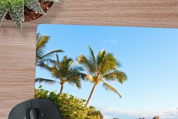 MuchoWow Gaming Mauspad Tropische Palmen am Strand von Maui (1-St), Mousepad mit Rutschfester Unterseite, Gaming, 40x40 cm, XXL, Großes