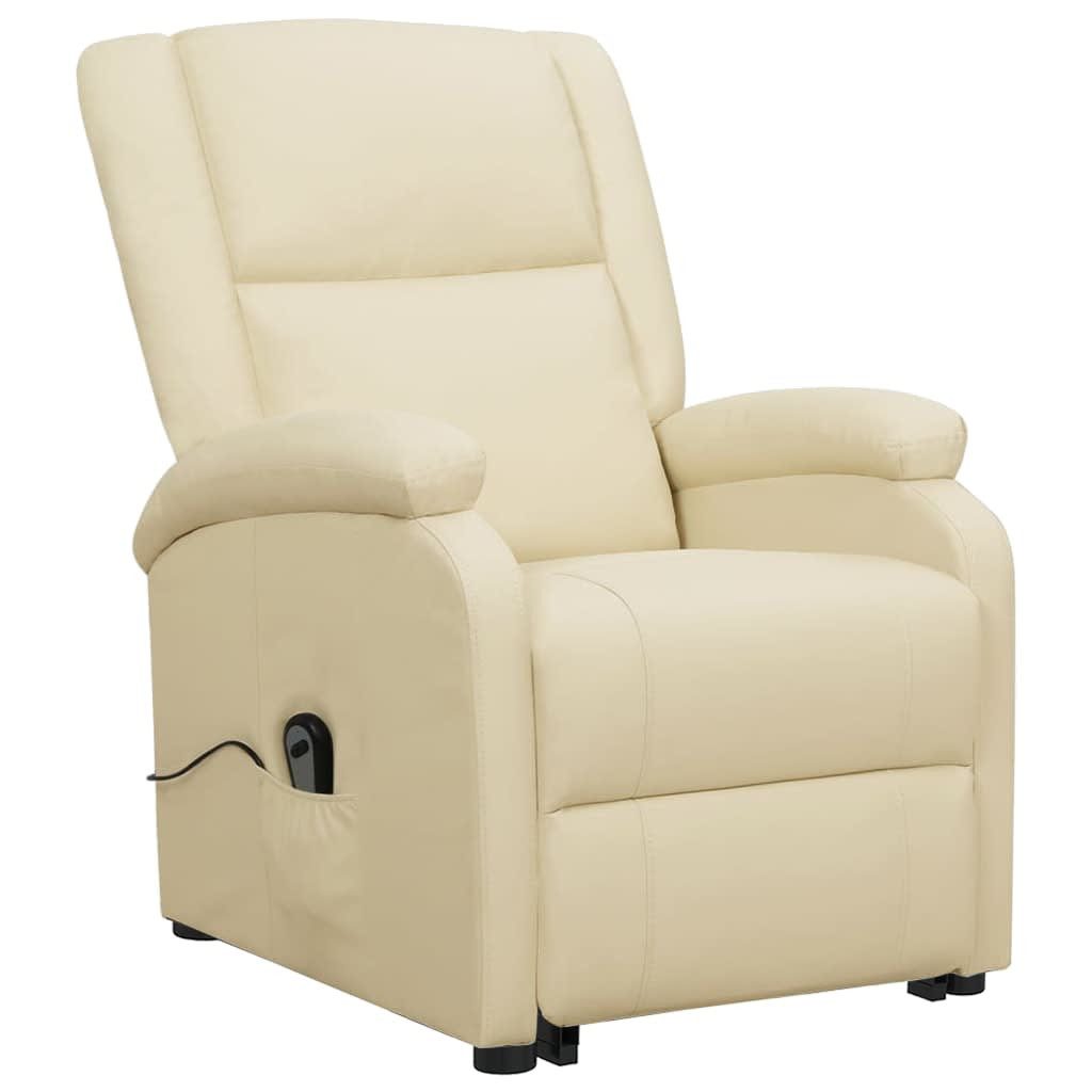vidaXL Sessel Aufstehsessel Creme Kunstleder (1-St) günstig online kaufen