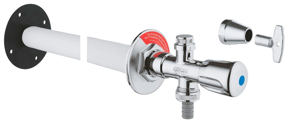 Grohe Absperrventil »Eurotec«, (Set), Außenwandventil, Einbautiefe 170