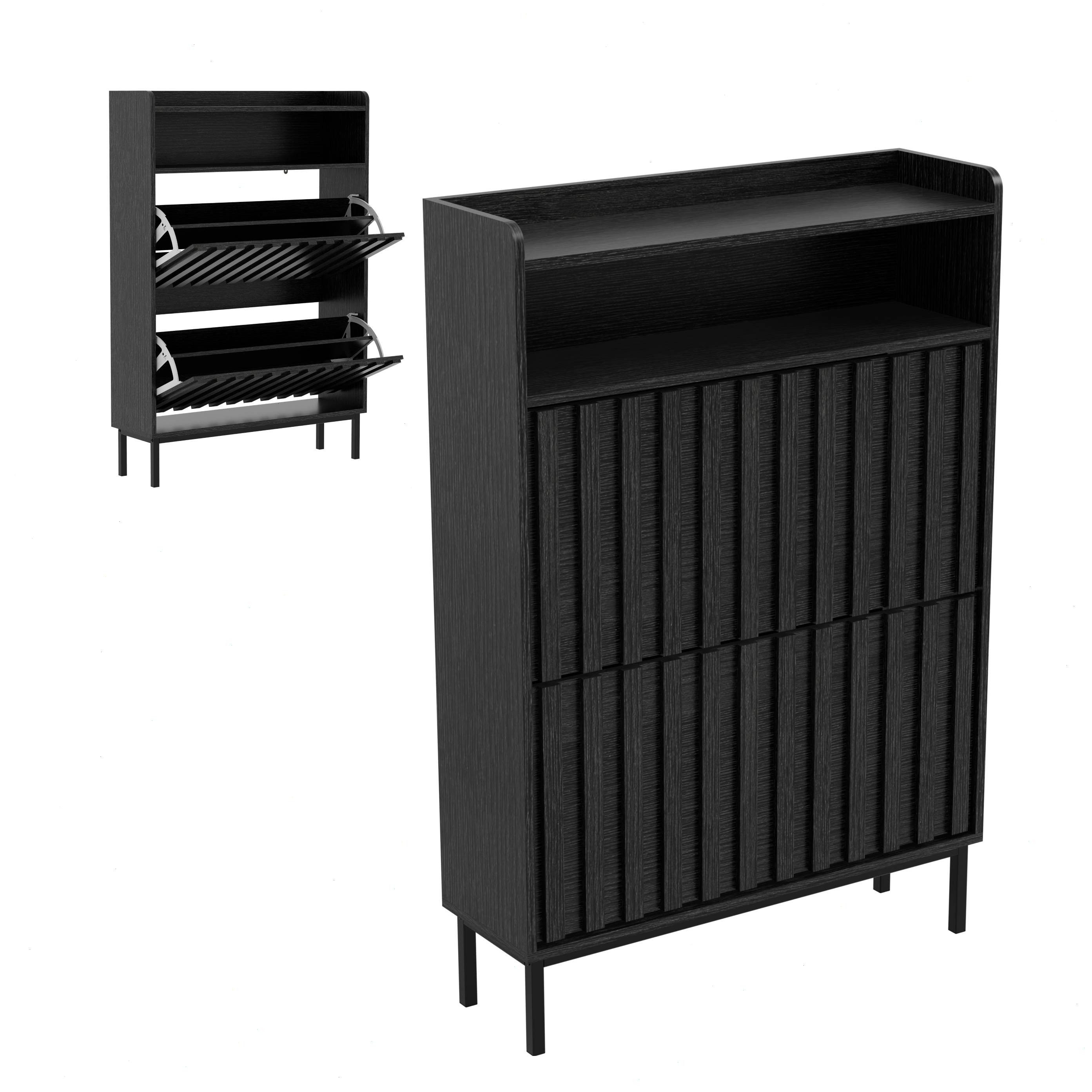 UEV Schuhschrank mit 2 Klappen Schuhregal Schukipper schmal platzsparend (M günstig online kaufen