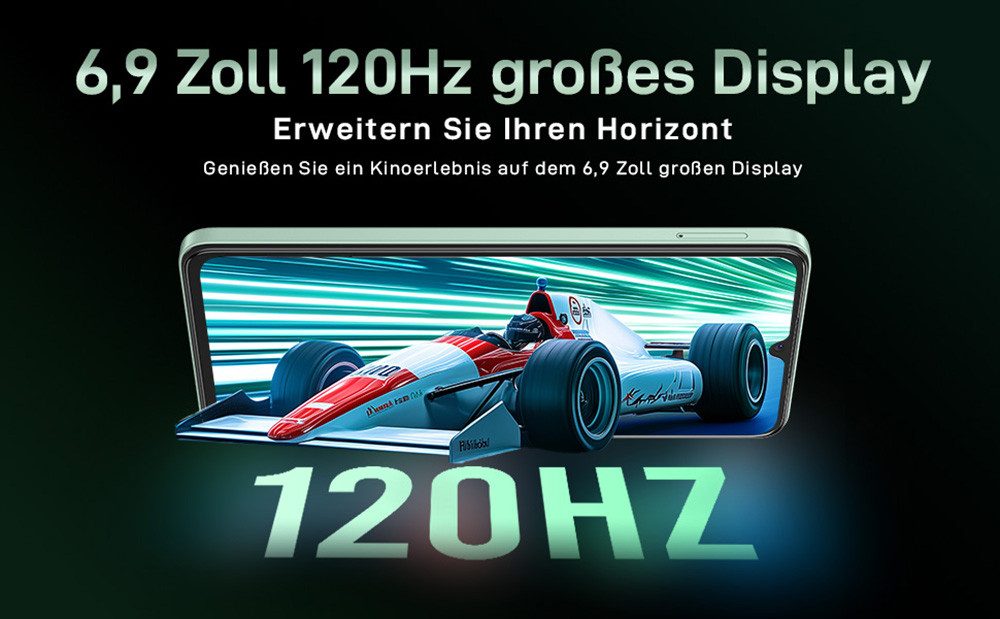 ZTE Blade V70 Max Smartphone (17,53 cm/6,9 Zoll, 128 GB Speicherplatz, 50 MP Kamera) grün
