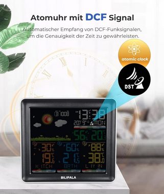 TSE BILIPALA FUNK Wetterstation mit 3 Außensensor Sensoren Funkwetterstation