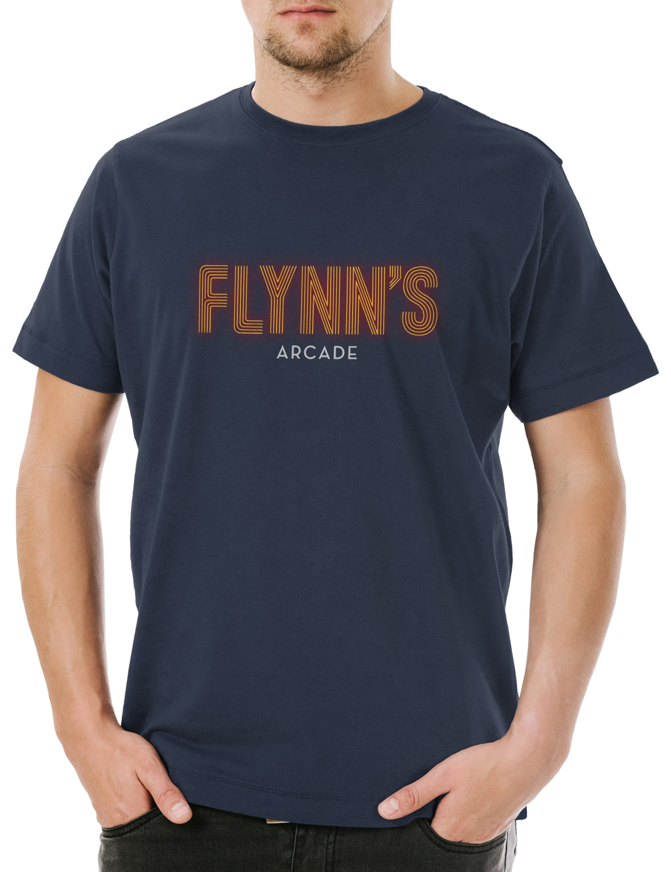 Print-Shirt Flynn`S Arcade Herren T-Shirt Tron Encom Kult Retro City Flynn