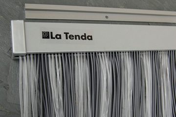 La Tenda Insektenschutz-Vorhang La Tenda TRENTO 1 Streifenvorhang grau, 90 x 210 cm, PVC - Länge und Breite individuell kürzbar