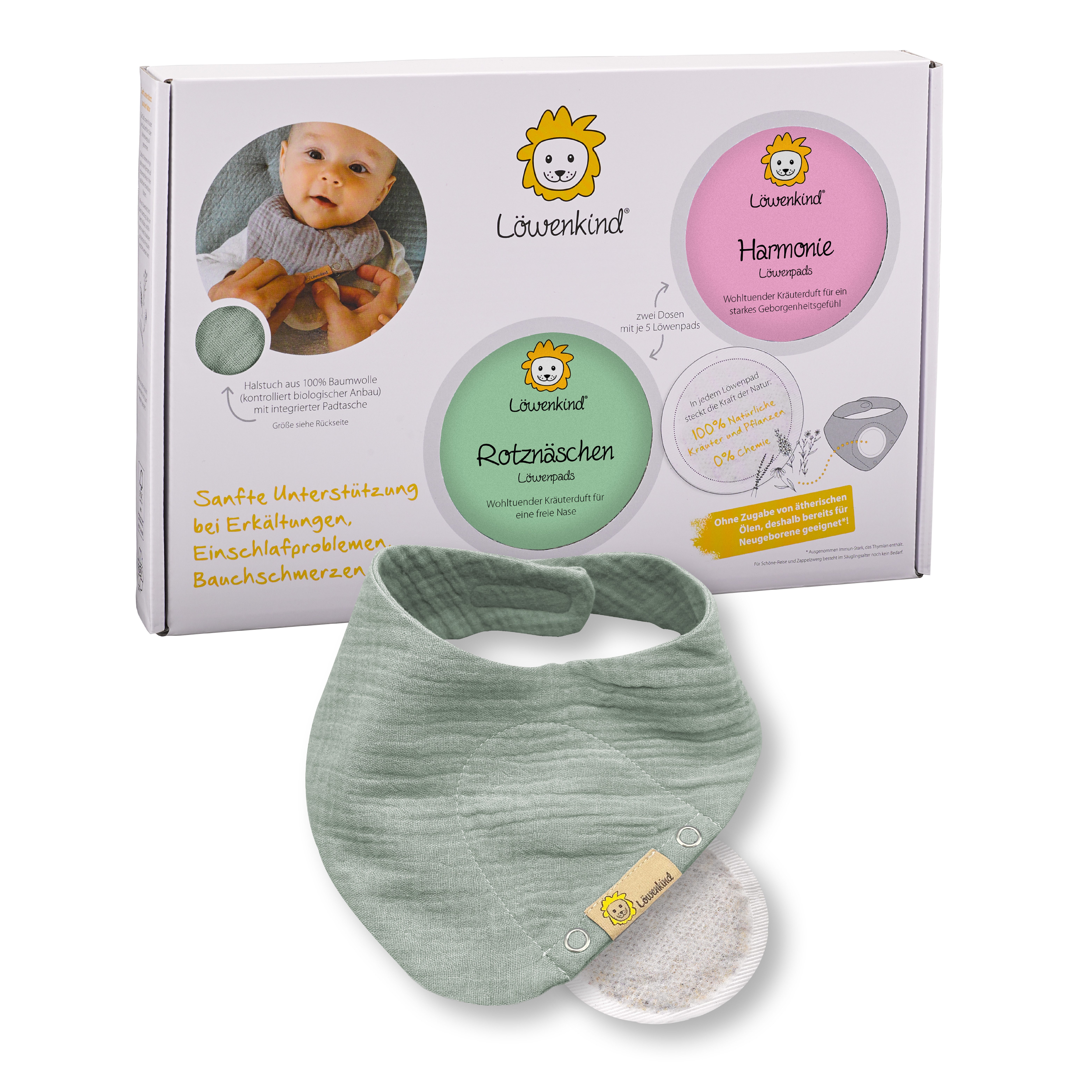 Babypflege-Set Kräuterpad Einsteigerbox Mini Pistazie (0-4 Jahre)