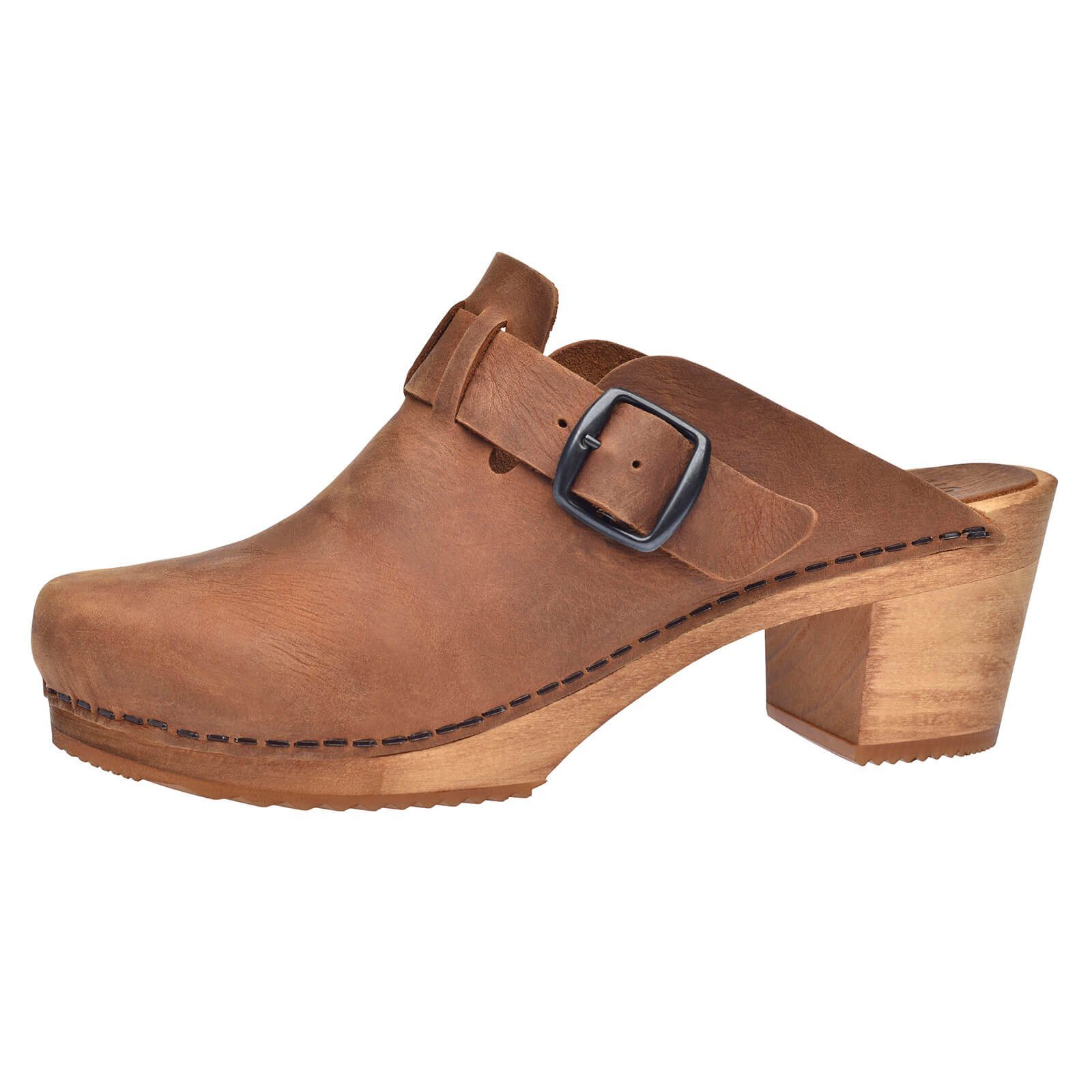 Wood-Malulo Square Open Clog Chesnut Sandale