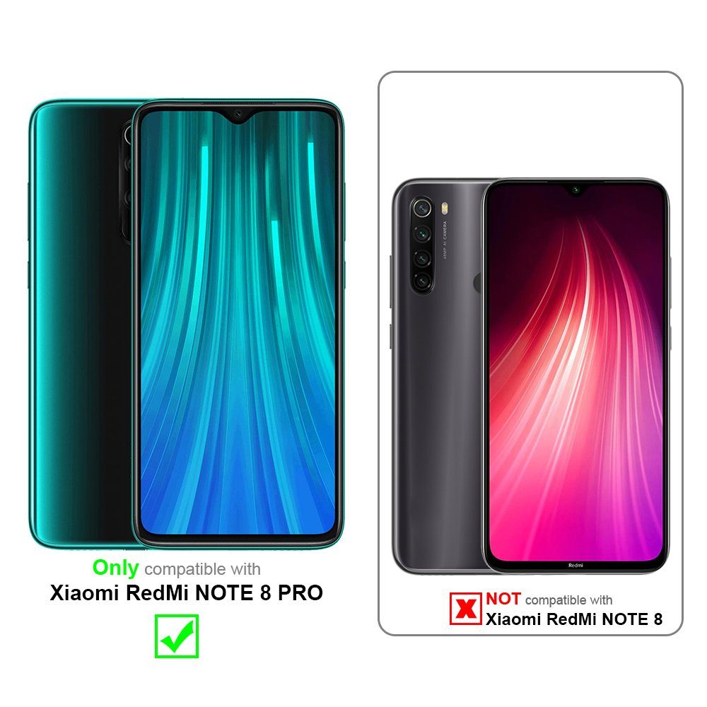 Cadorabo Handyhülle für Xiaomi RedMi NOTE 8 PRO Hülle Xiaomi RedMi NOTE 8 PRO, Hülle Schutzhülle Blumen Flower mit Standfunktion Kartenfach Magnet