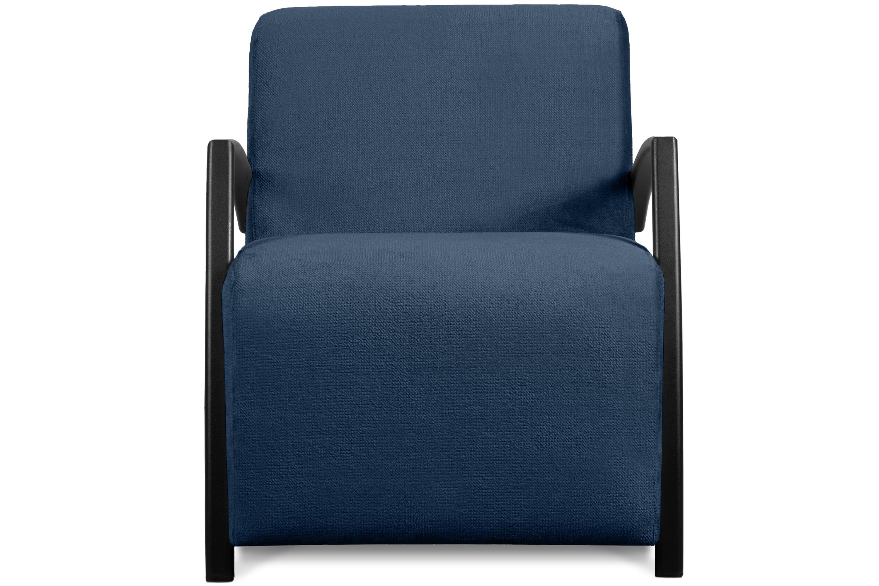 ergonomische marineblau gewellter mit Sitzen Konsimo Form Sitz, | bequemes CARO im Sessel, für marineblau Feder Cocktailsessel