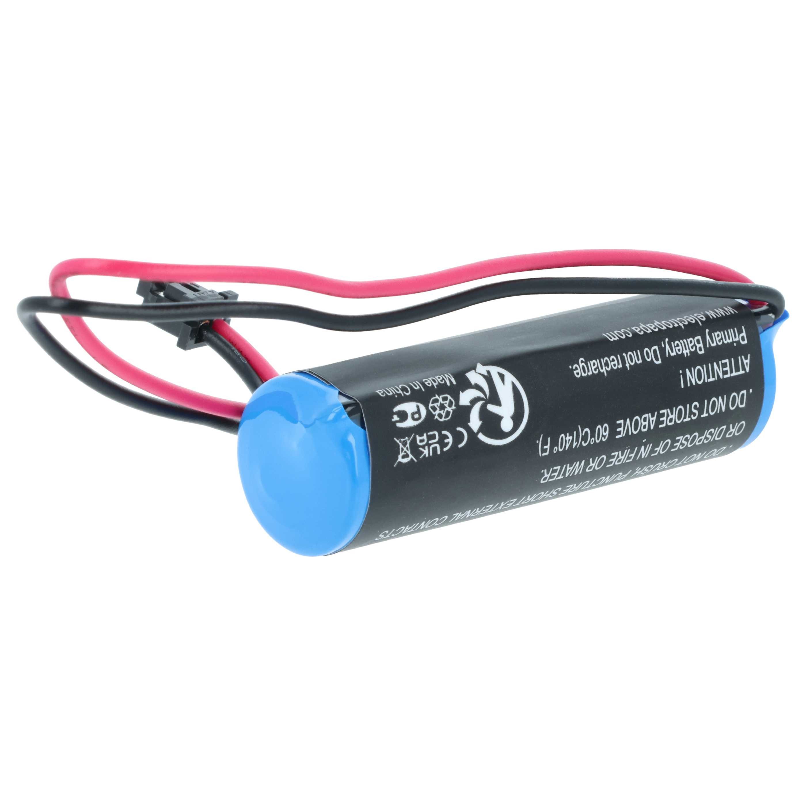 vhbw Batterie kompatibel mit Mitsubishi M70, MR-J3 Batterie, 5x Leistungsfähige Ersatz-Batterie für CNC Verstärker