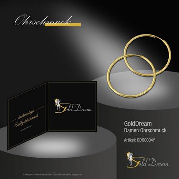 GoldDream Paar Creolen GoldDream Gold Ohrring Creolen 40mm (Creolen), Damen Creolen 333 Gelbgold - 8 Karat, Farbe: gold