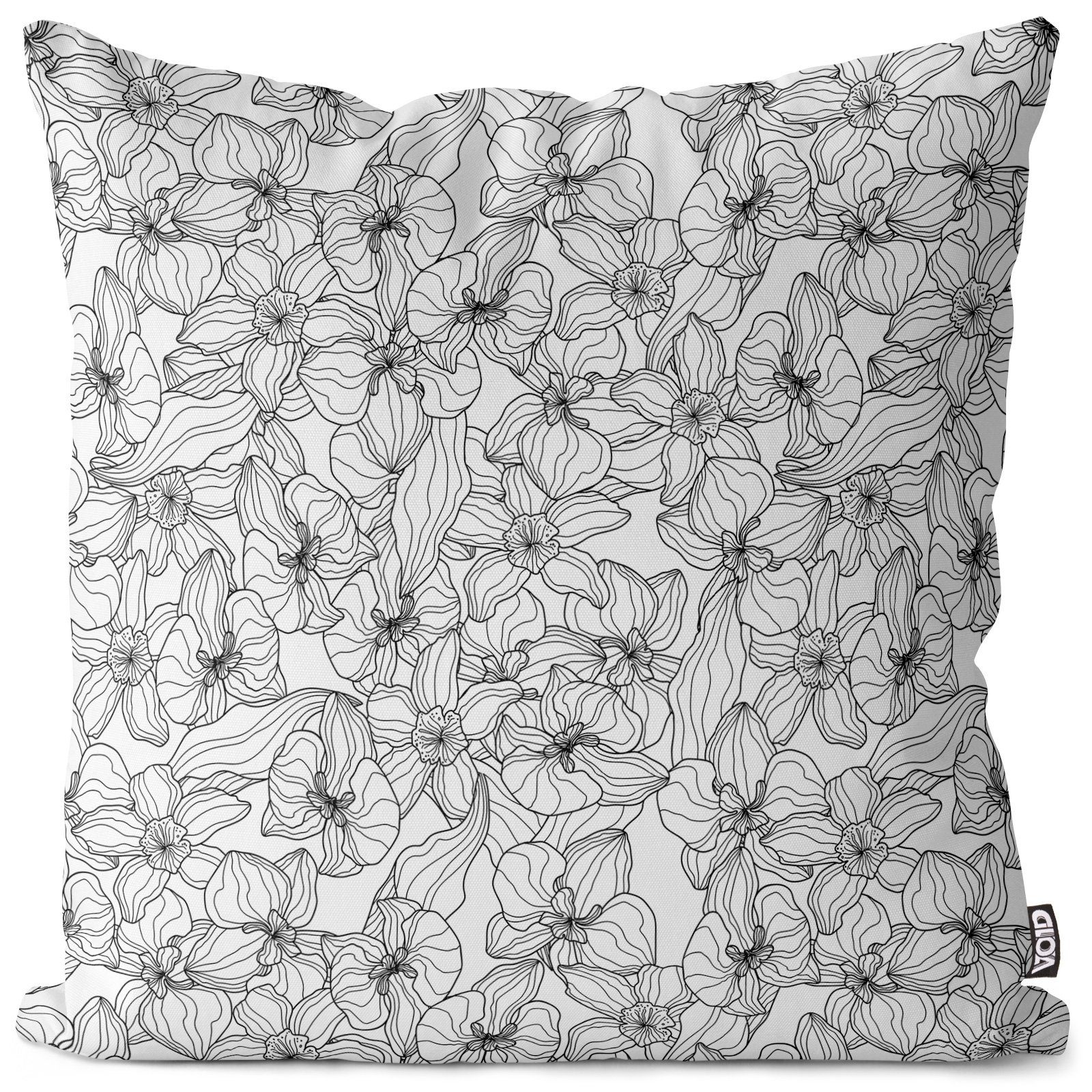 VOID Kissenbezug, (1 Stück), Orchideen Grafik Blumenmuster Blumen Orchideen Grafik Blumenmuster bl