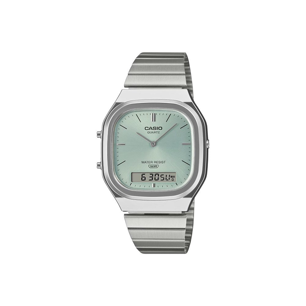 CASIO Quarzuhr Casio AQ-240E-2AEF AQ-240E-2AEF, (100-tlg), Casio AQ-240E-2AEF mit analog-digitalem Display, Weltzeit, Stoppuhr