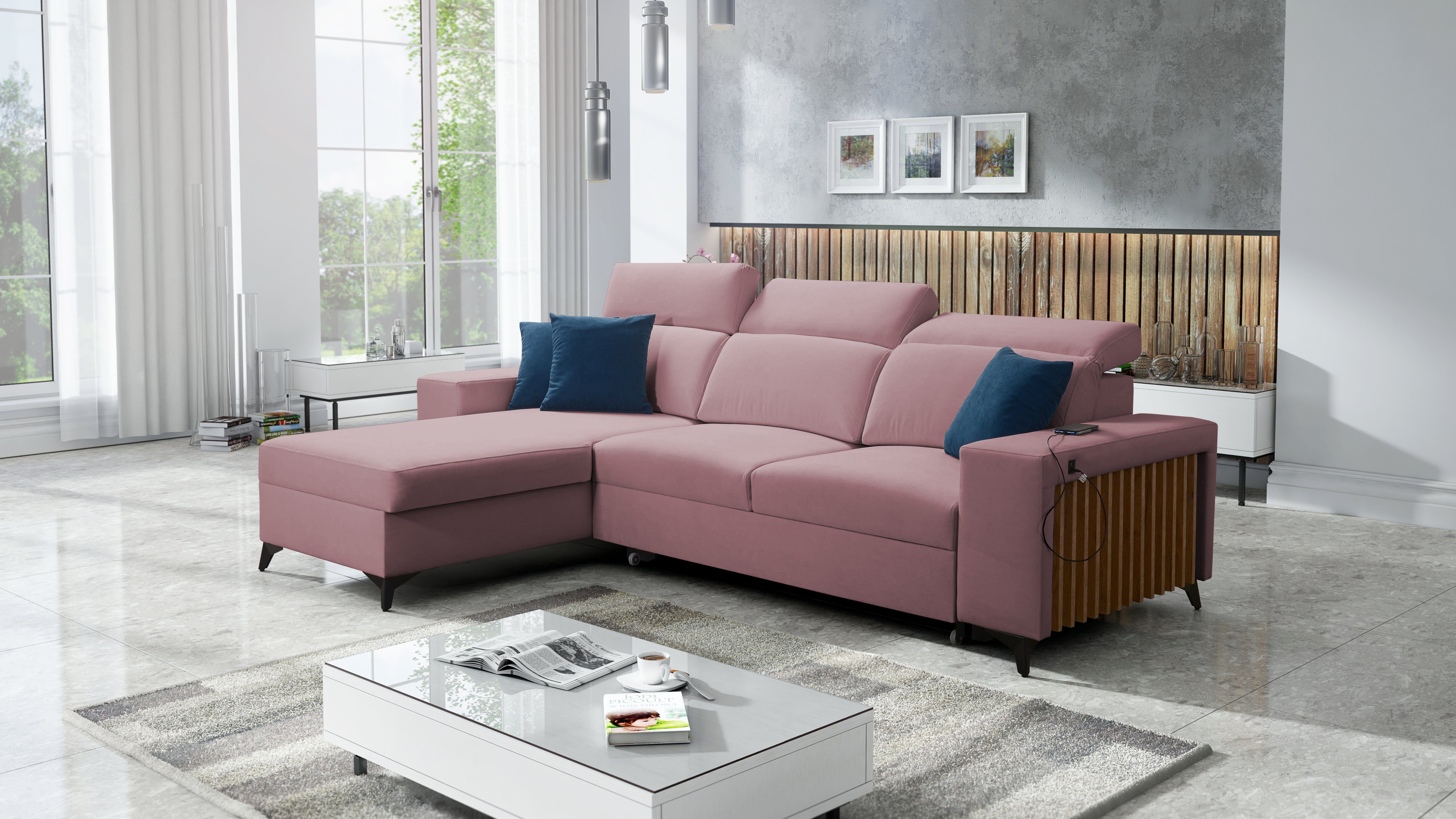 Best for Home Ecksofa Best For Home BENNY I Ecksofa mit Schlaffunktion & Bettkasten
