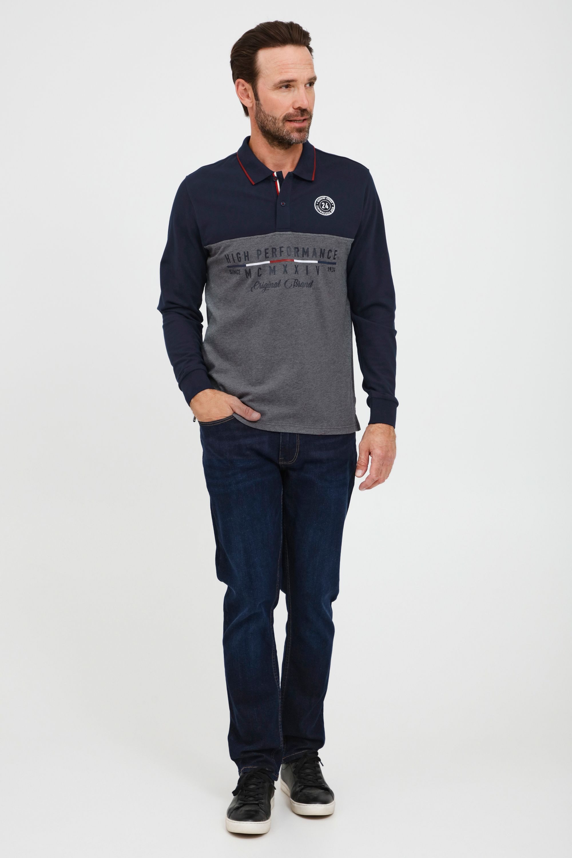 FQ1924 Langarmshirt FQReidar Modernes Longsleeve mit Polokragen günstig online kaufen