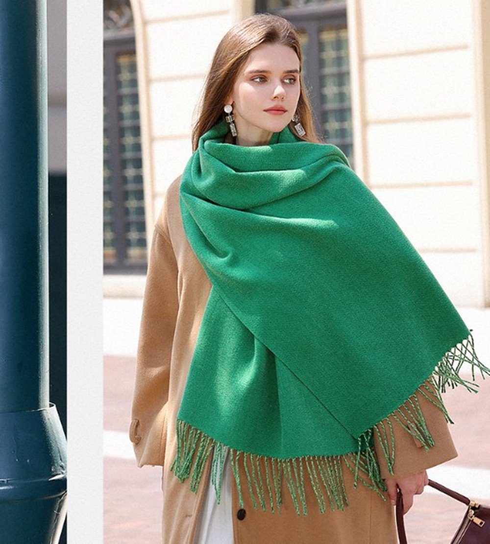 XDeer Modeschal Damen Schal,kuschelweich,Winter Schal Poncho Qualität,Neuer Stil, Damen Halstuch Geschenk für Frauen in verschiedenen Farben green03