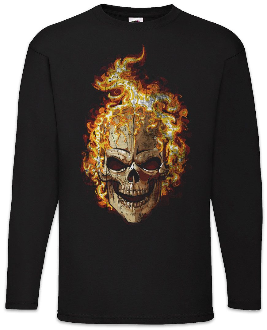 Langarmshirt Burning Skull II Langarm T-Shirt Brennender Schädel Dead Totenschädel