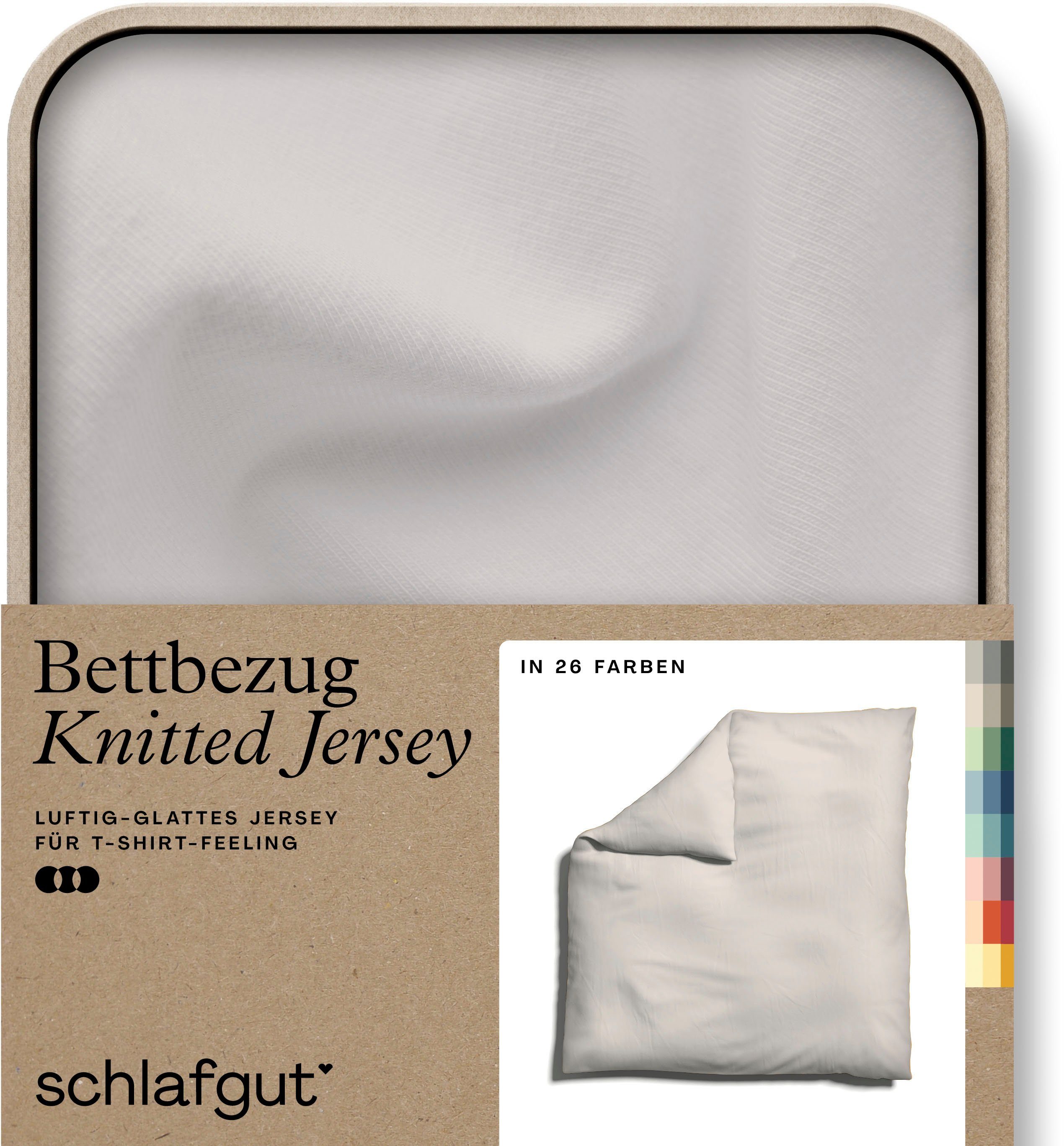 Schlafgut Bettbezug Premium Bettbezug Knitted Jersey (1 St), (1 St), Ton-in-Ton Reißverschluss, Bio-Baumwolle mit Elasthan, Uni, OEKO Tex