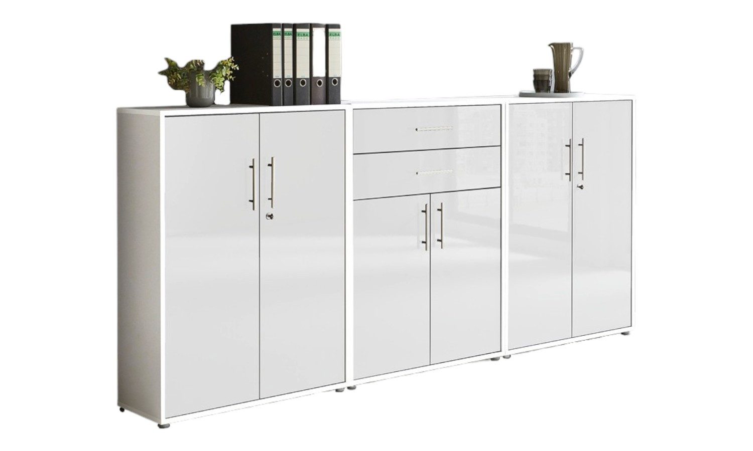 moebel-dich-auf Aktenschrank OFFICE EDITION (Set 15, abschließbar, Metallgriffe) Made in Germany