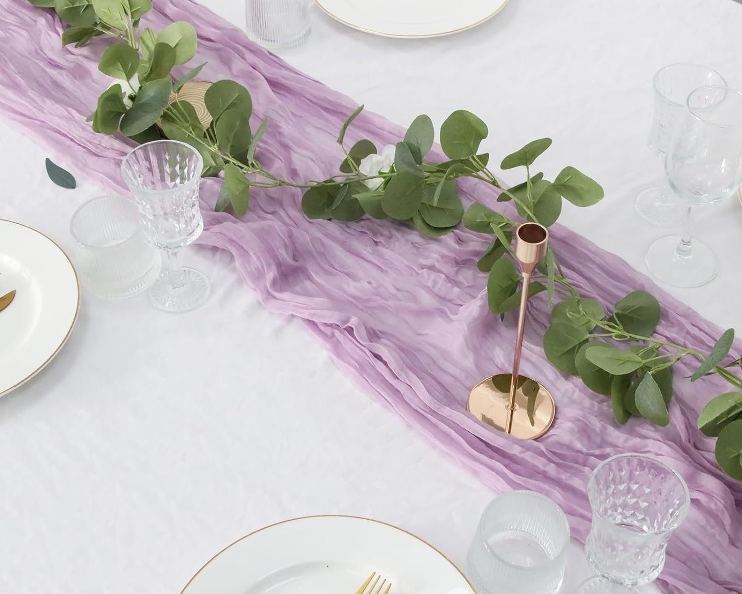 für Hochzeit FELIXLEO Tischdecke Dekorationen Gaze violetter Tischläufer Tischläufer Boho
