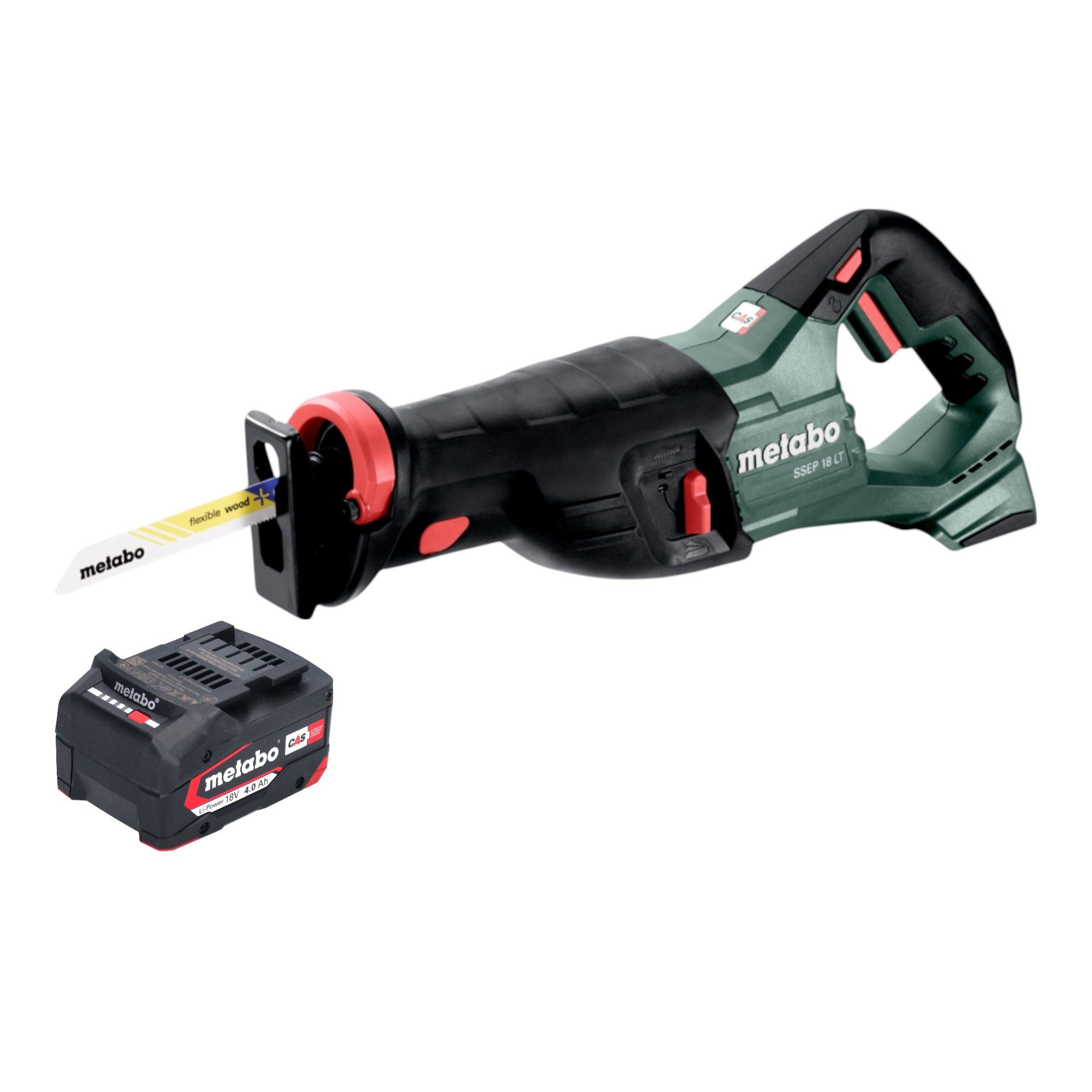 metabo Reciprosäge SSEP 18 LT Akku Säbelsäge 18 V 32 mm + 1x Akku 4,0 Ah - ohne Ladegerät
