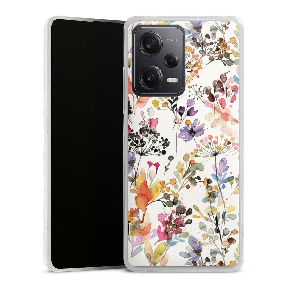 DeinDesign Handyhülle Blume Muster Pastell Wild Grasses, Xiaomi Redmi Note 12 Pro 5G Slim Case Silikon Hülle Ultra Dünn
