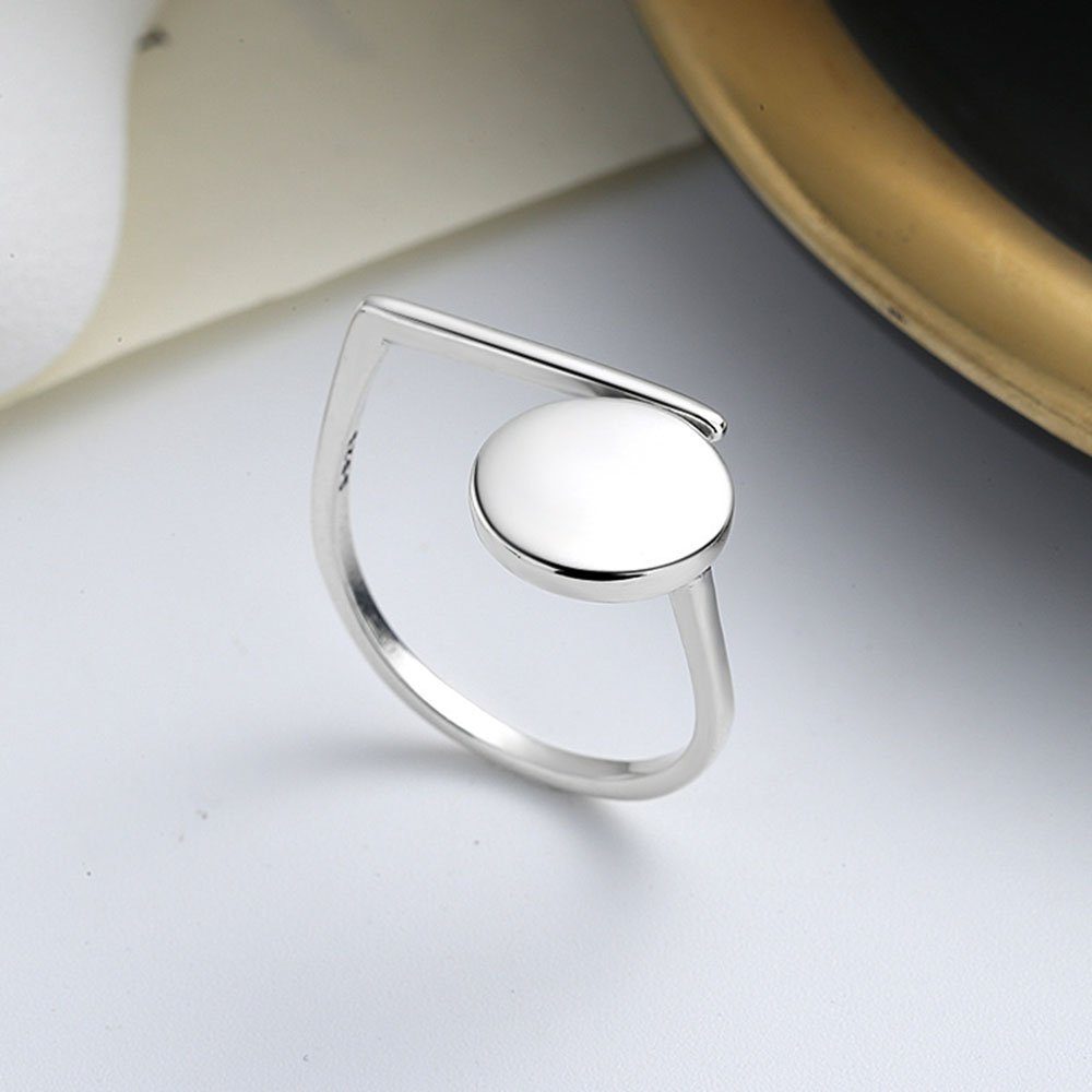 Fingerring einfacher Verstellbar Ringe aus Ring, geometrischer Anti-Angst-Ring, Sterlingsilber S925, Stress Anti Ring Haiaveng