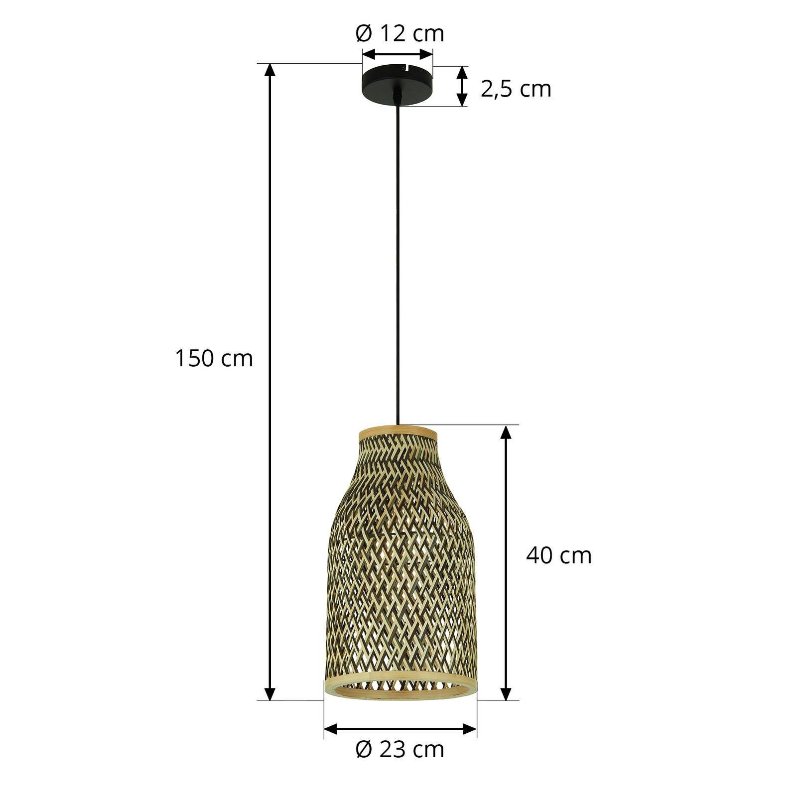 Hängeleuchte Lindby Matvi, nicht Bambus, Leuchtmittel / 1 inklusive, holz Rustikal, flammig, Deckenlampe dimmbar, Landhaus E27, hell,