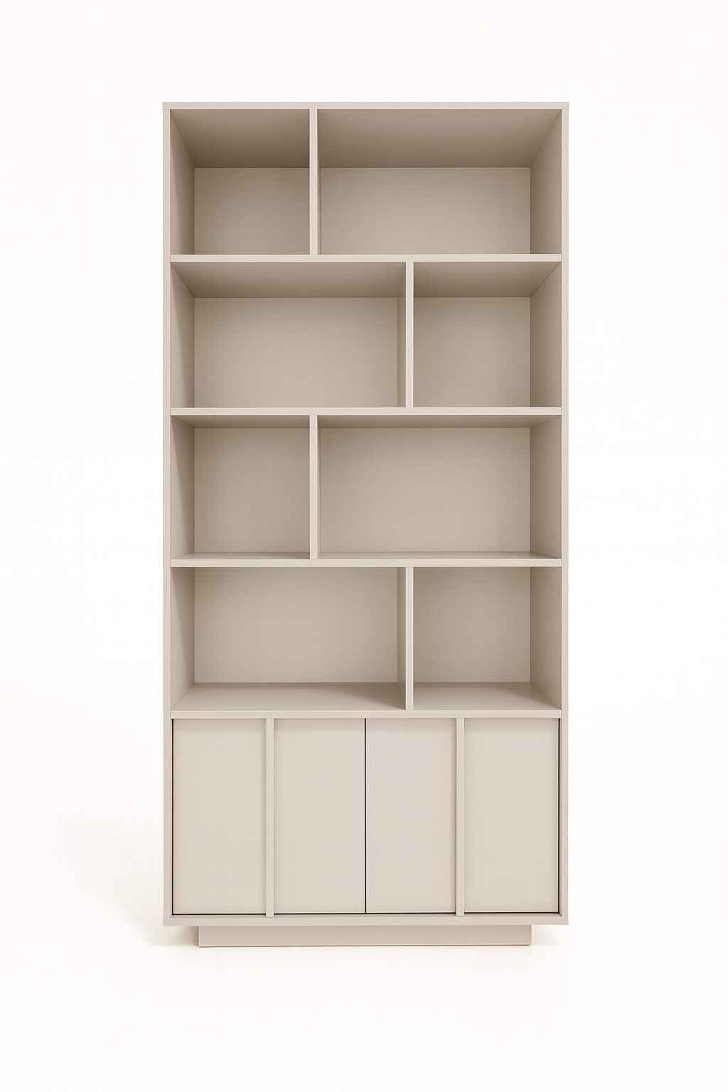 Masseno Bücherregal PIANO 195 x 90 cm Standregal Büroregal Bücherschrank Kaschmir