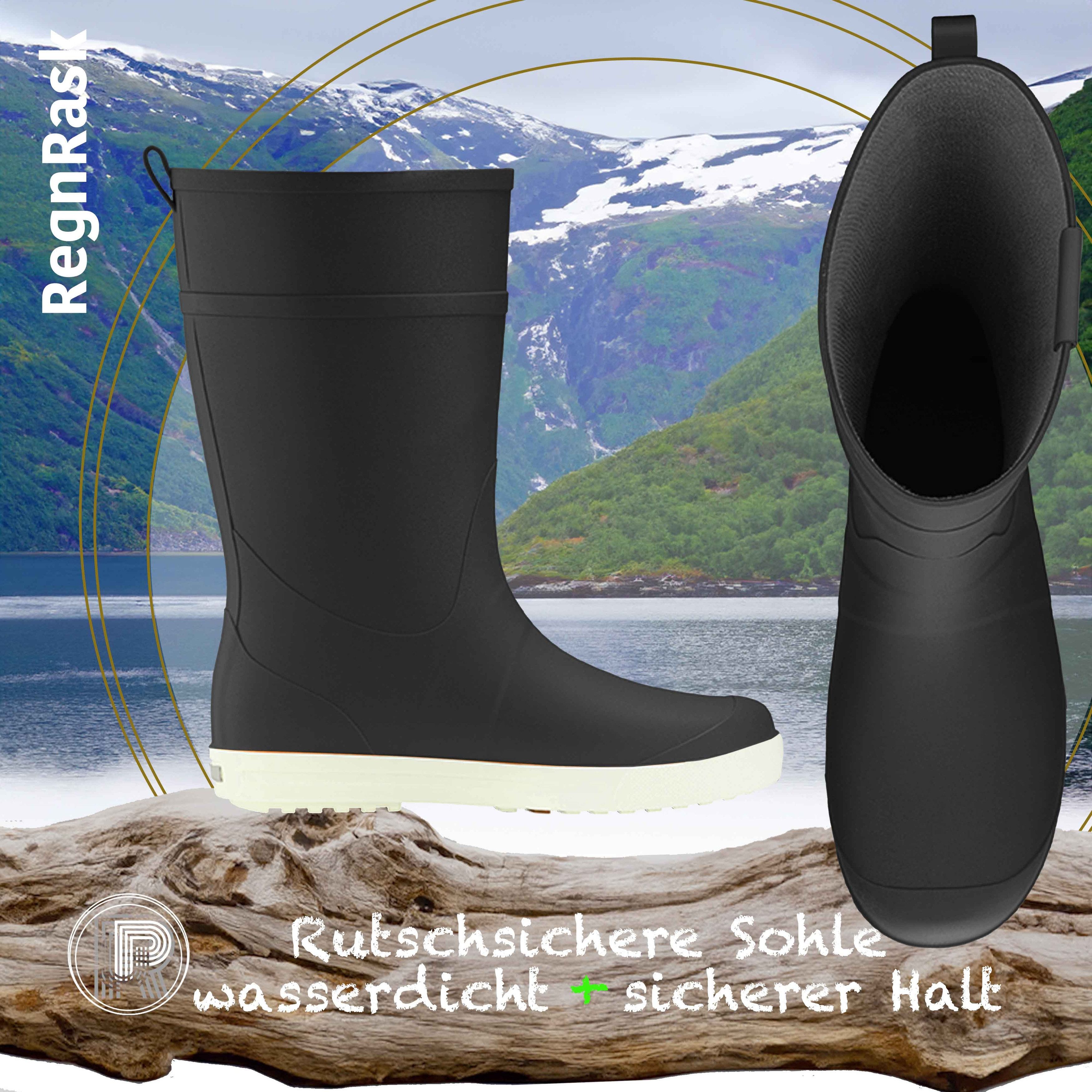 Ultrapower REGNRASK - Damen zweifarbige Gummistiefel Gr. 36-43 Gummistiefel Gartenstiefel Matschstiefel Festivalstiefel
