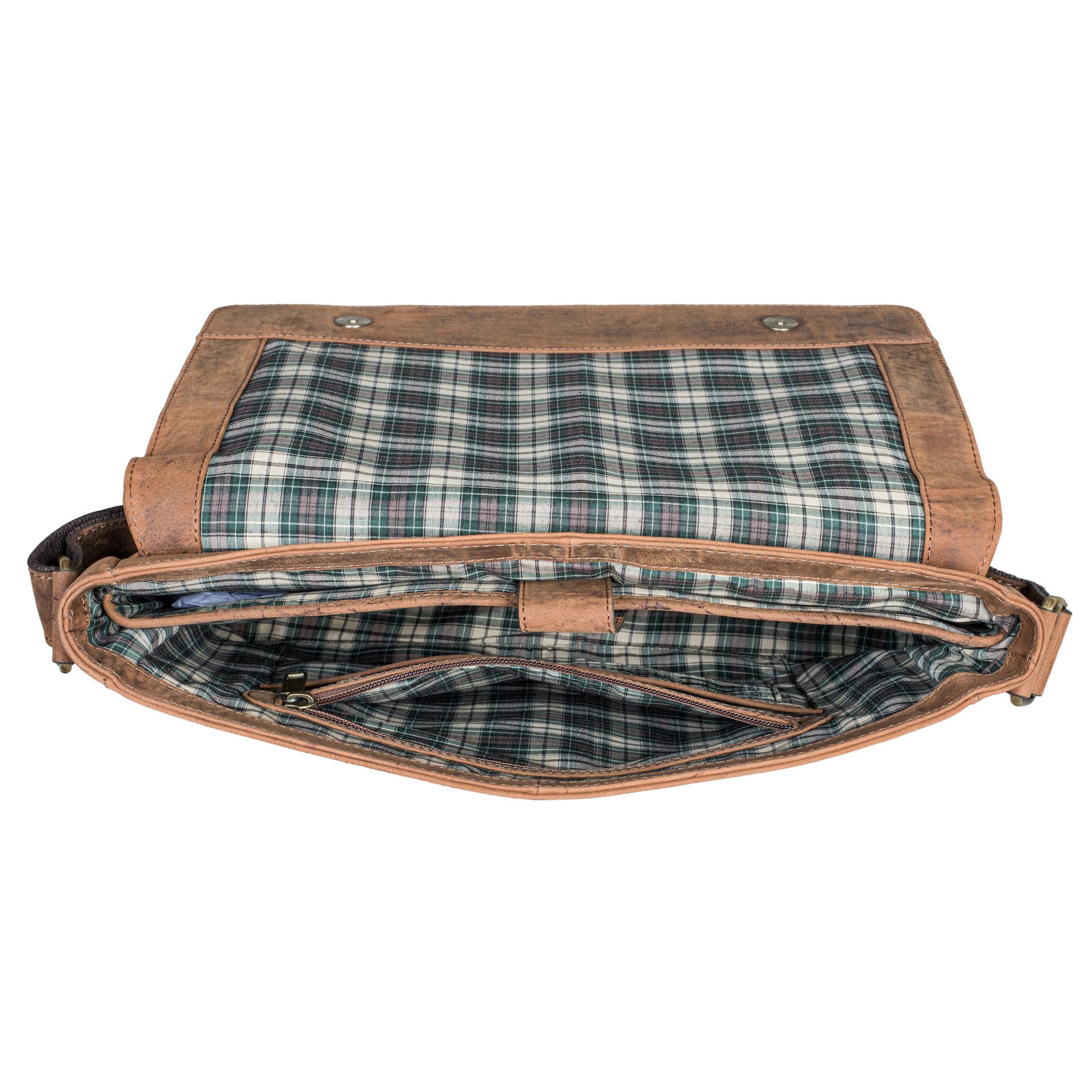 Benthill Messenger Bag Herren Umhängetasche Echt Leder Messenger Laptop Schultertasche Damen, Reißverschlussfach – Bild 4 von 5