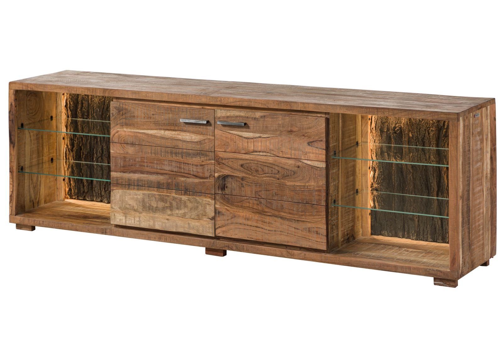 Massivmoebel24 TV-Board (Massivholz), TV-Board Akazie 200x40x63 natur lacki günstig online kaufen