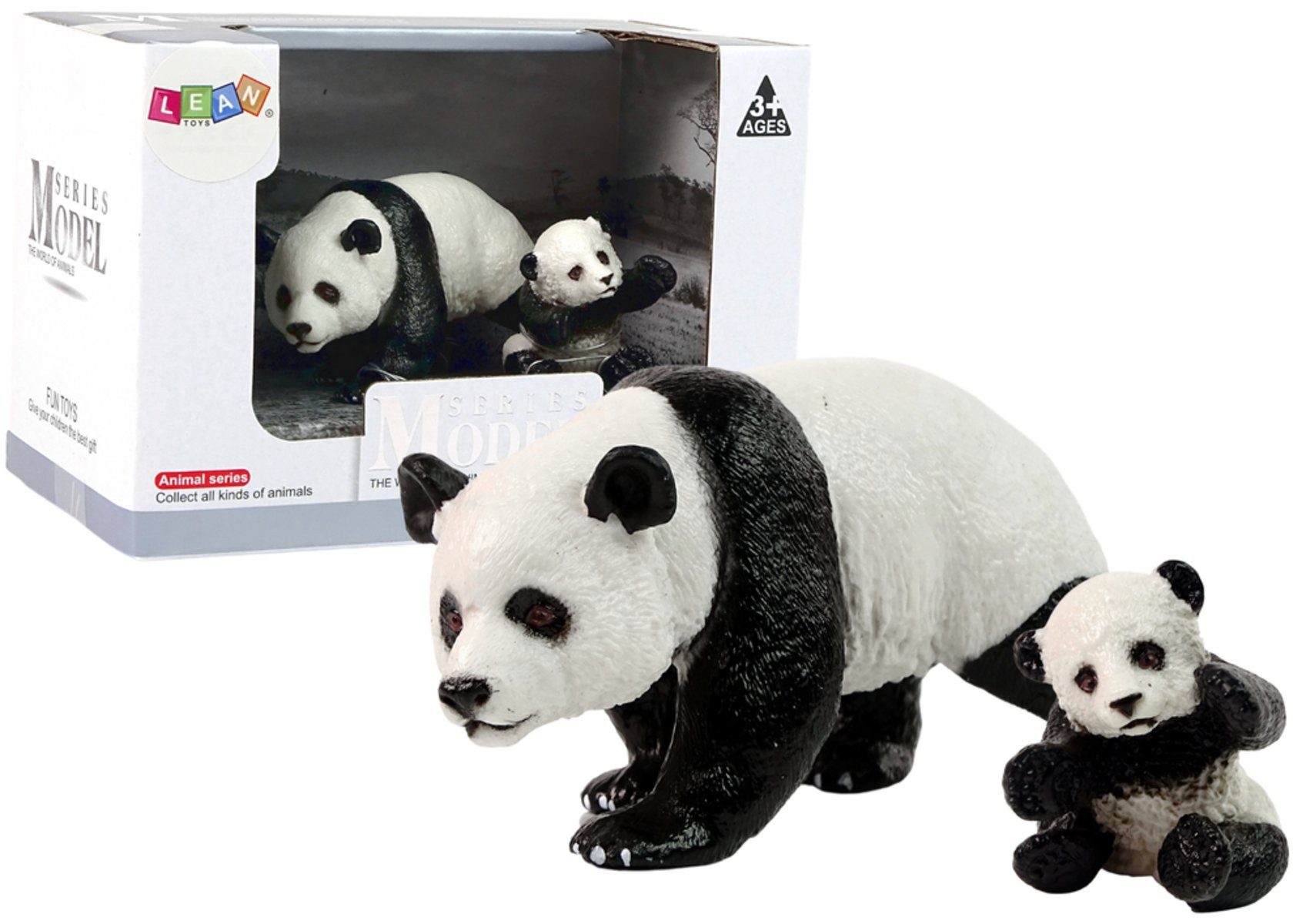 Wisam Lernspielzeug 2er-Set Pandafiguren mit einem jungen Panda Serie Tiere der Welt