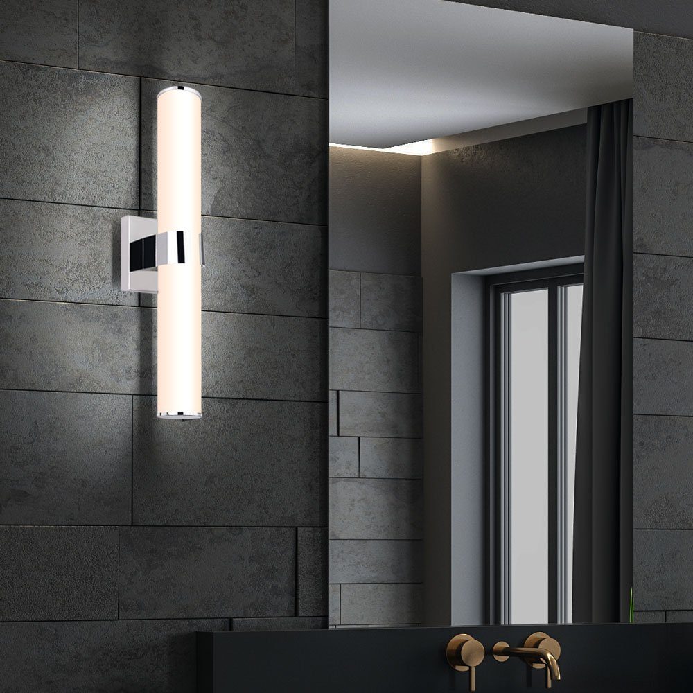 etc-shop LED verbaut, Wandleuchte LED-Leuchtmittel Spiegelleuchte Wandleuchte, Badezimmer Wandlampe fest Neutralweiß, Glasleuchte