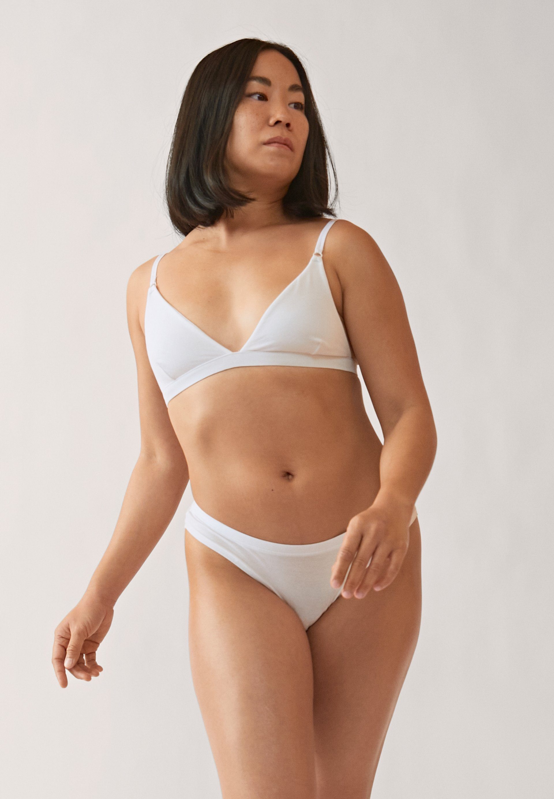 Panty Damen Armedangels MIX AUS STRING TENCEL™ FAARA white (1-St) Fitted
